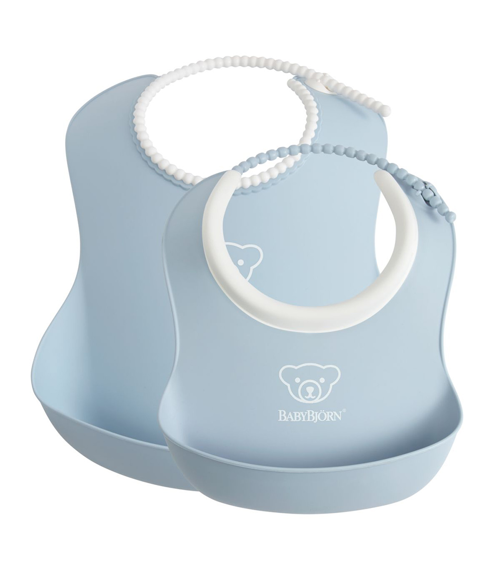 BABYBJORN  2-Pack Feeding Bib - Powder Blue