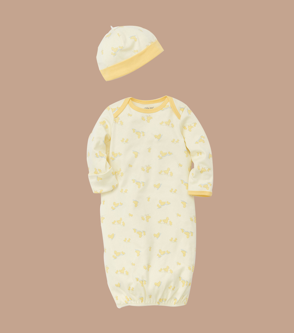 LITTLE ME Little Ducks Gown And Hat Set