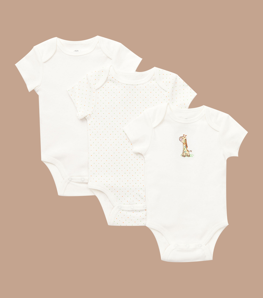 LITTLE ME Giraffe 3-Pack Bodysuit