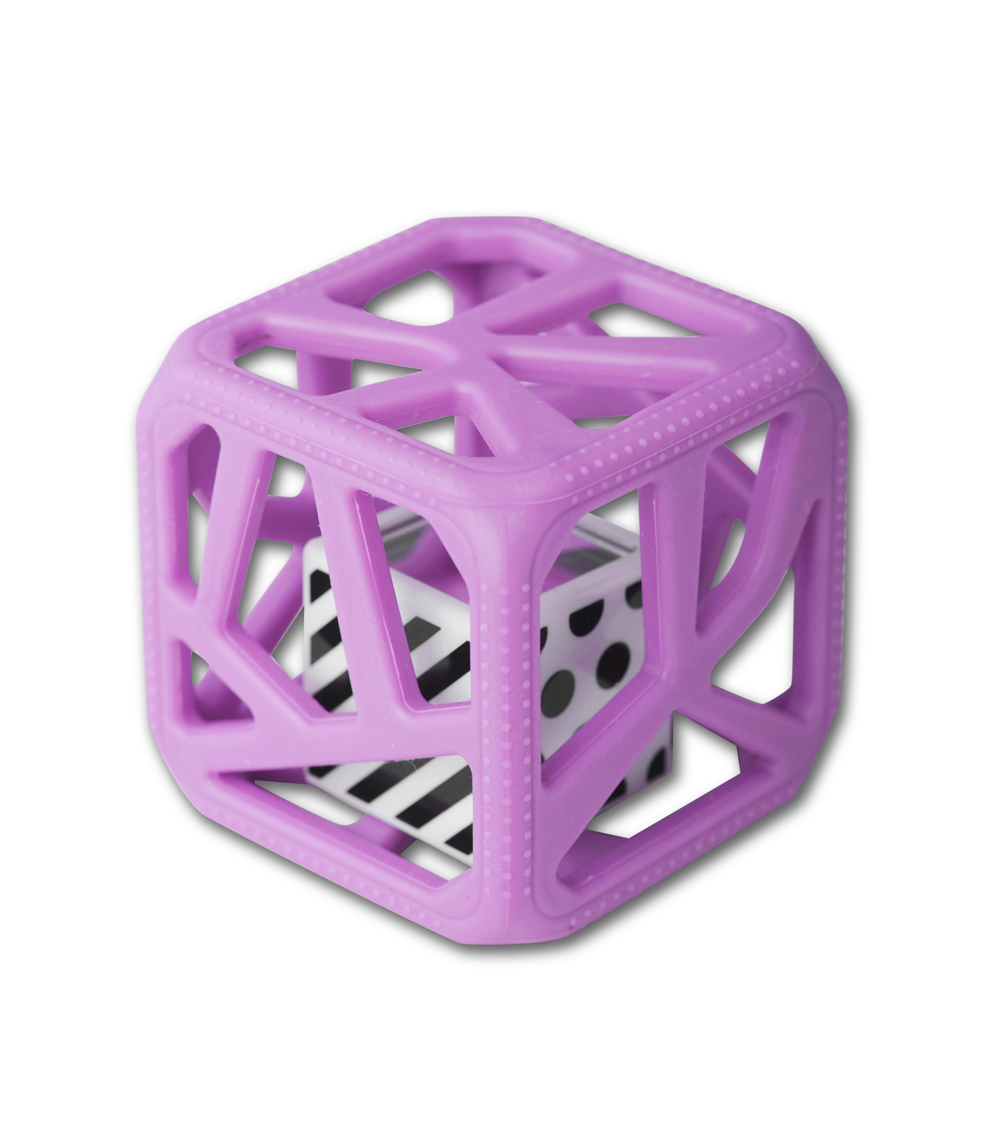 MALARKEY Kids Chew Cube Easy Grip Teether Rattle Purple
