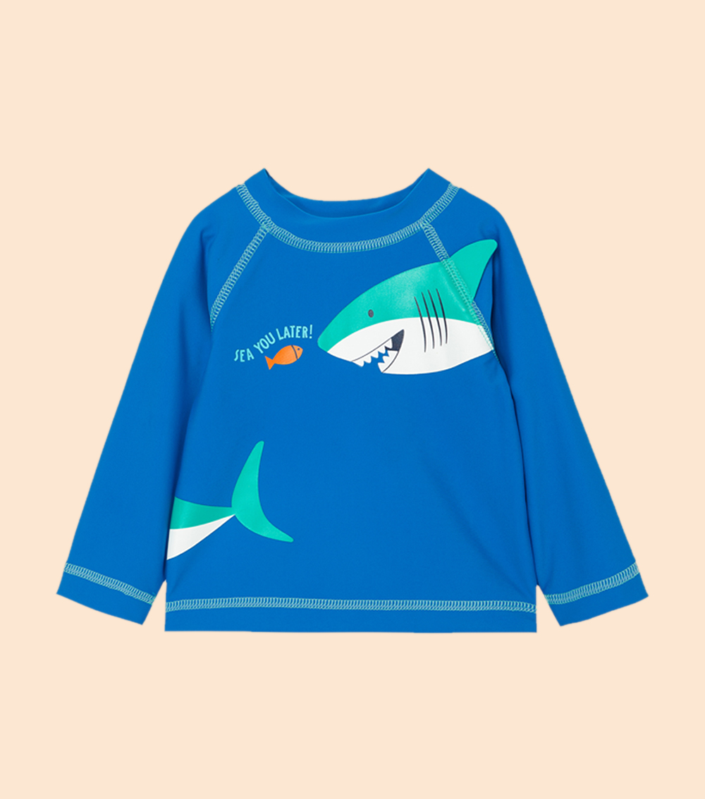 LITTLE ME Shark Long-Sleeved Rashguard