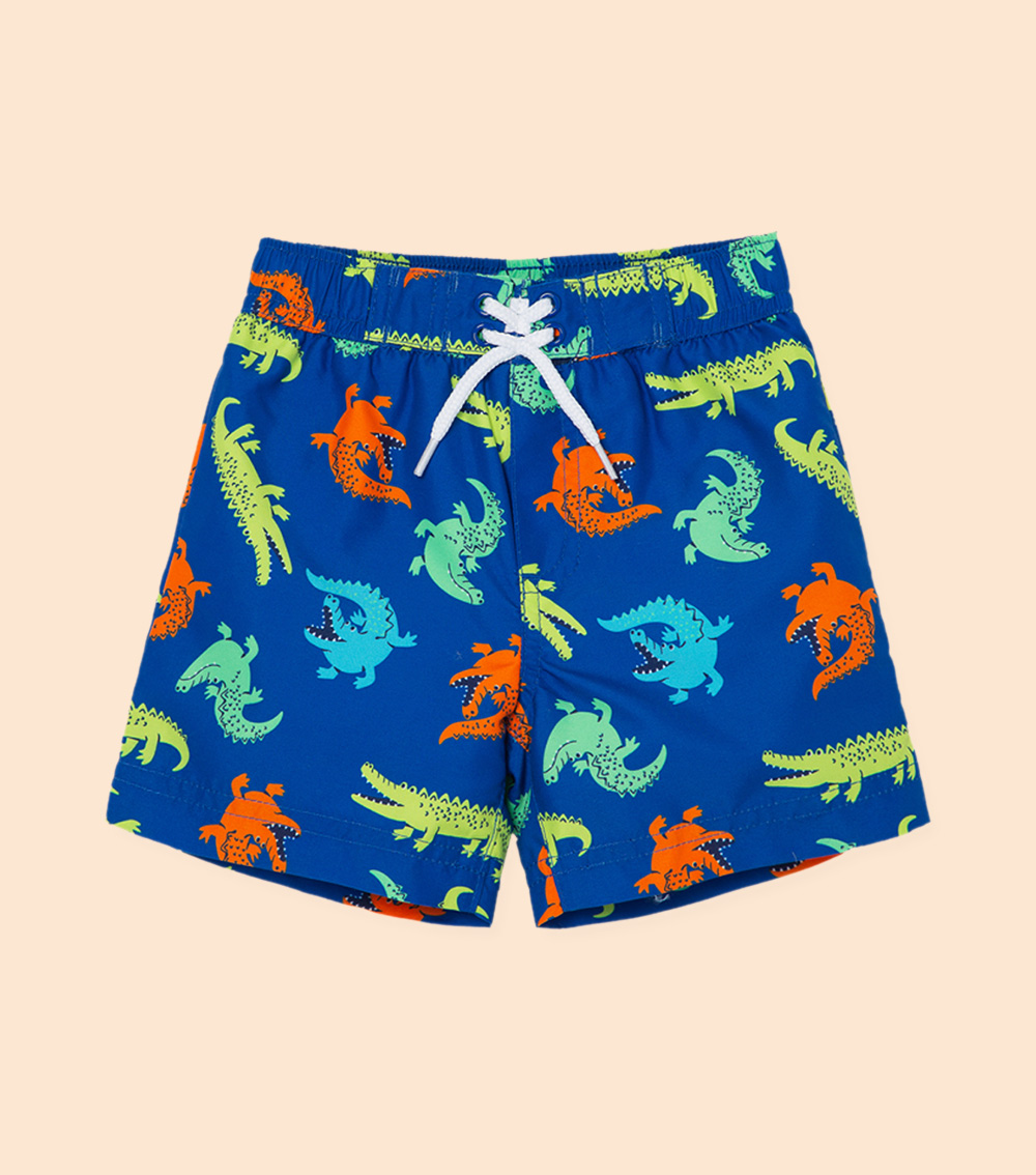 LITTLE ME Gator Swim Trunks