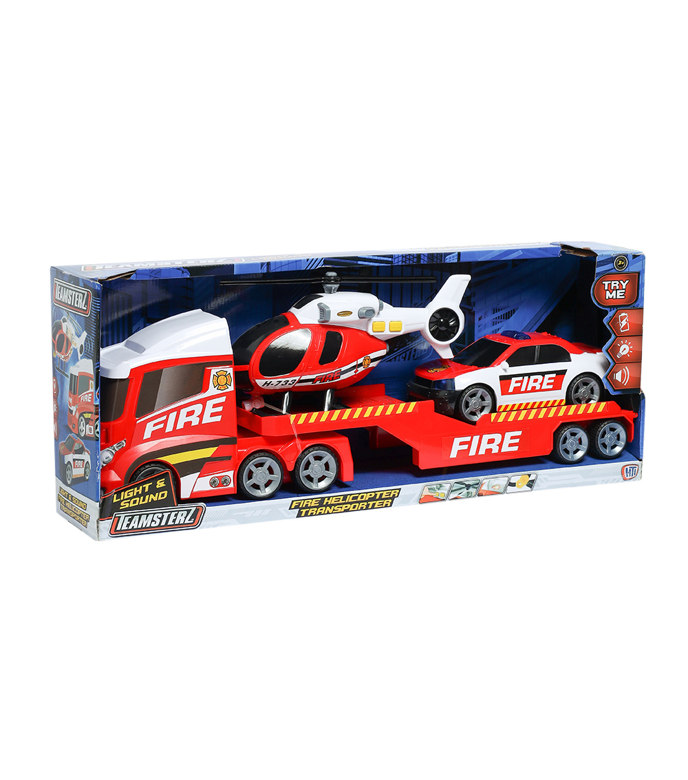 TEAMSTERZ  Less Fire Heli Transporter Toy