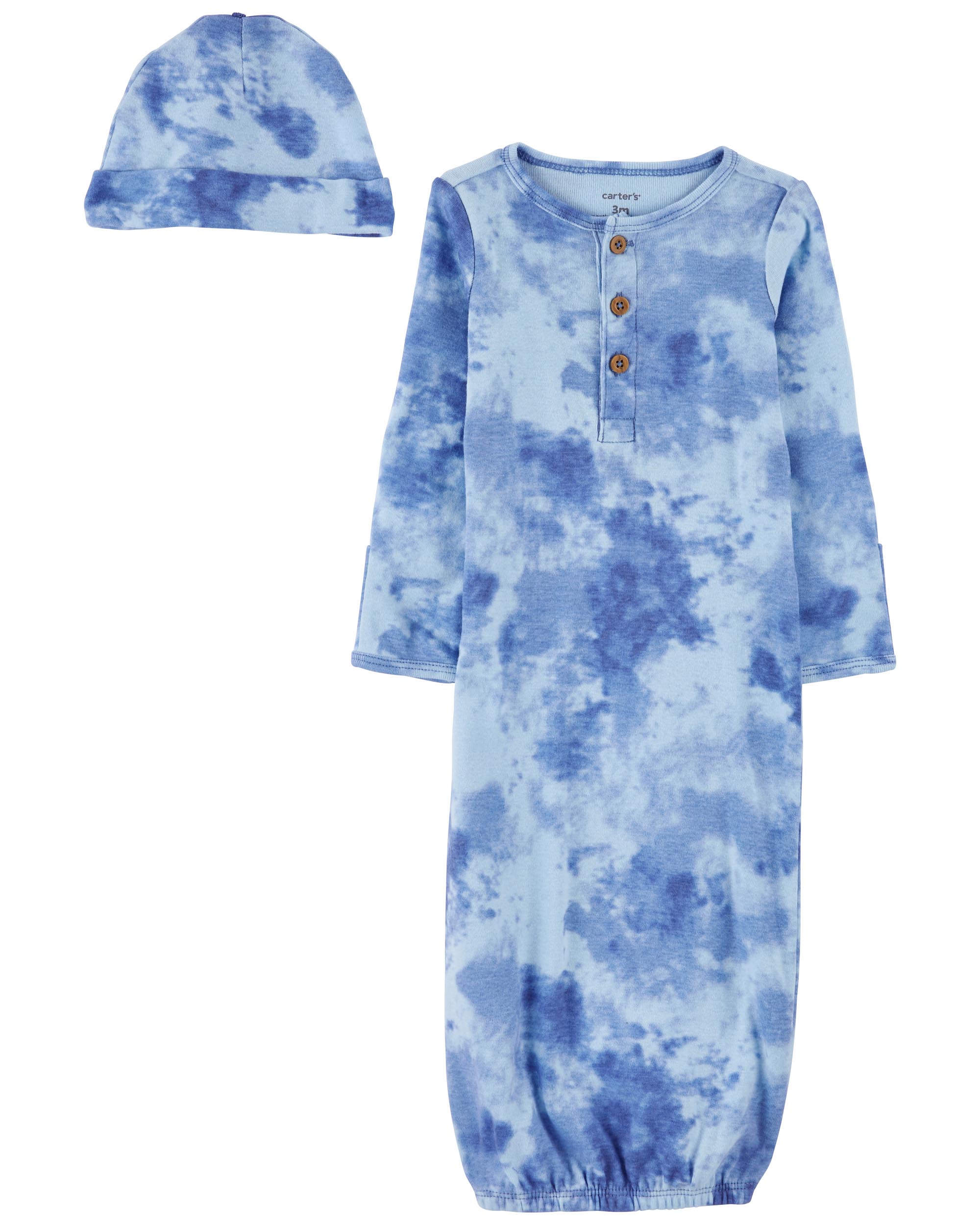 Carter's 2-Piece Tie-Dye Sleeper Gown & Hat Set