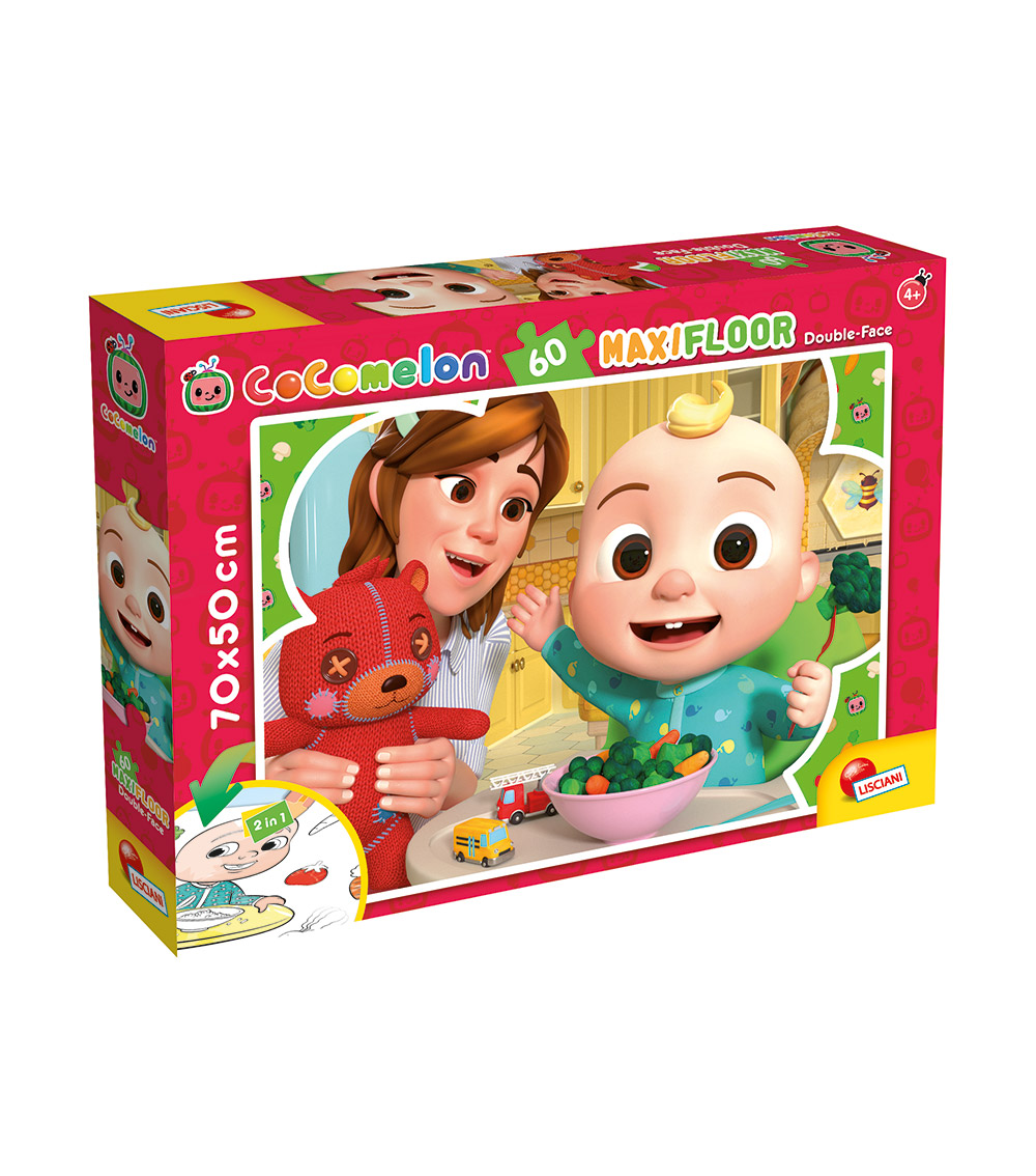 COCOMELON Double-Face Maxifloor Puzzles 60-Pieces - Veggies Help Us Grow Toy
