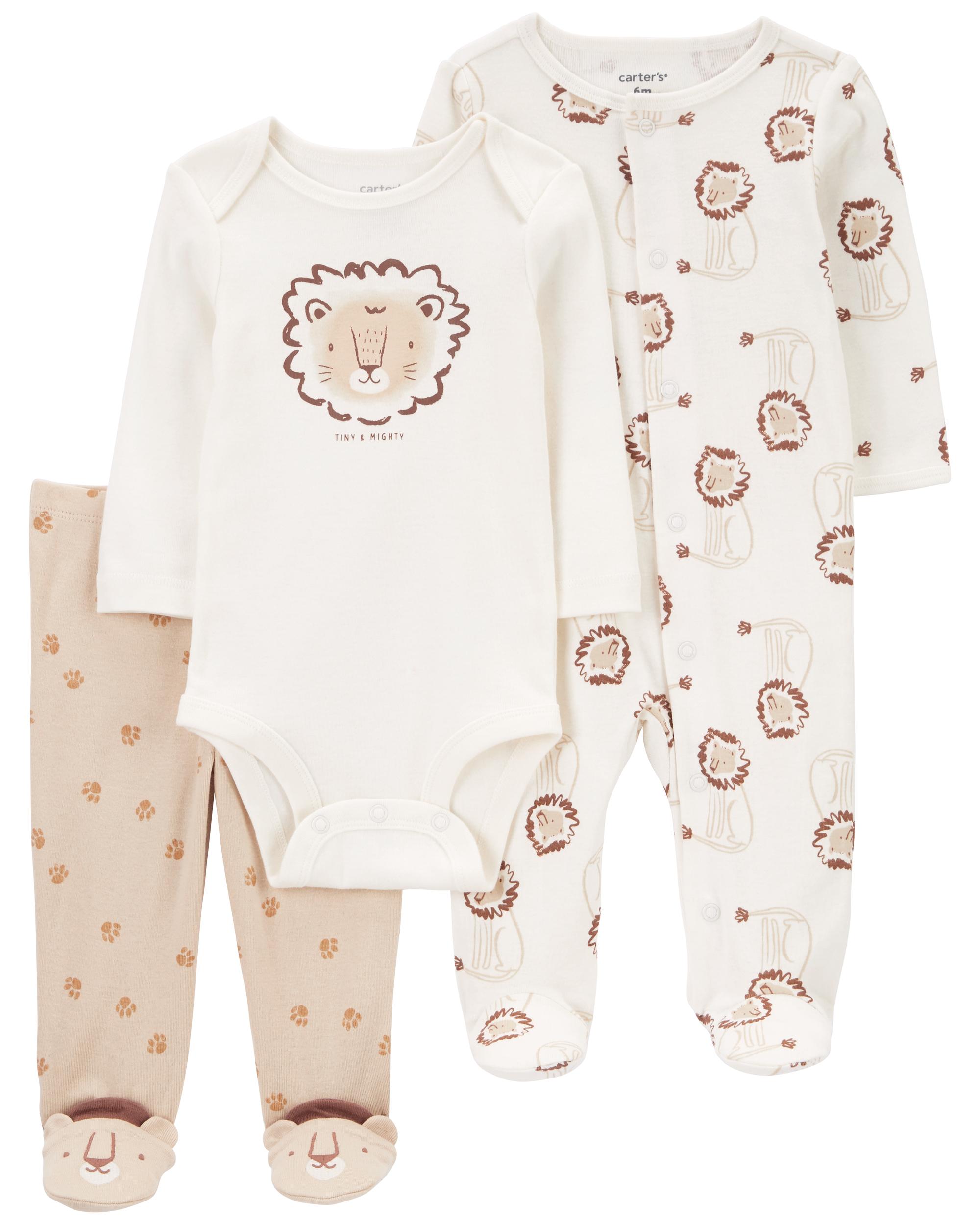 Carter's 3-Piece Lion Printed Sleep and Play Set
