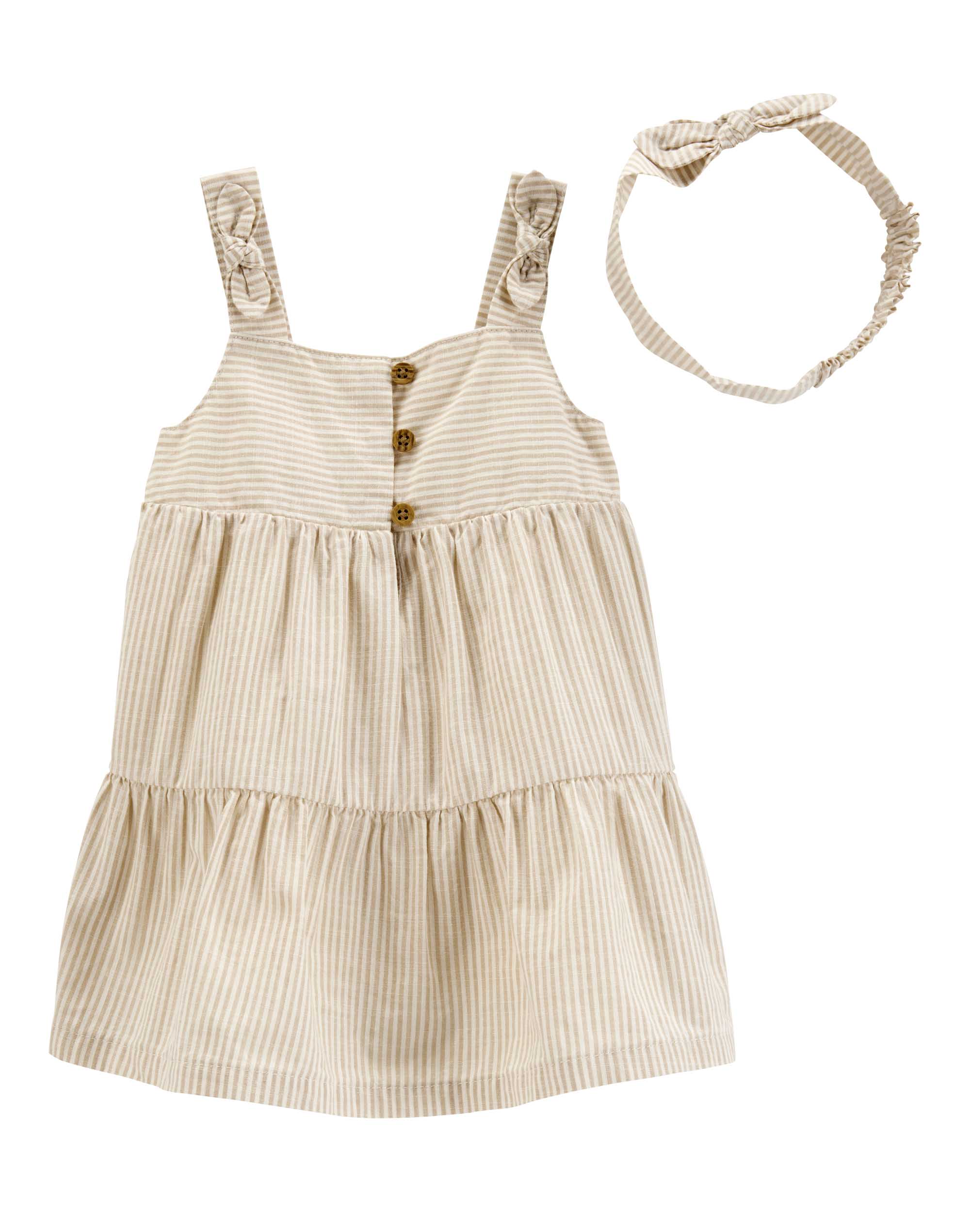 Carter's 3-Piece Striped Tiered Dress Set