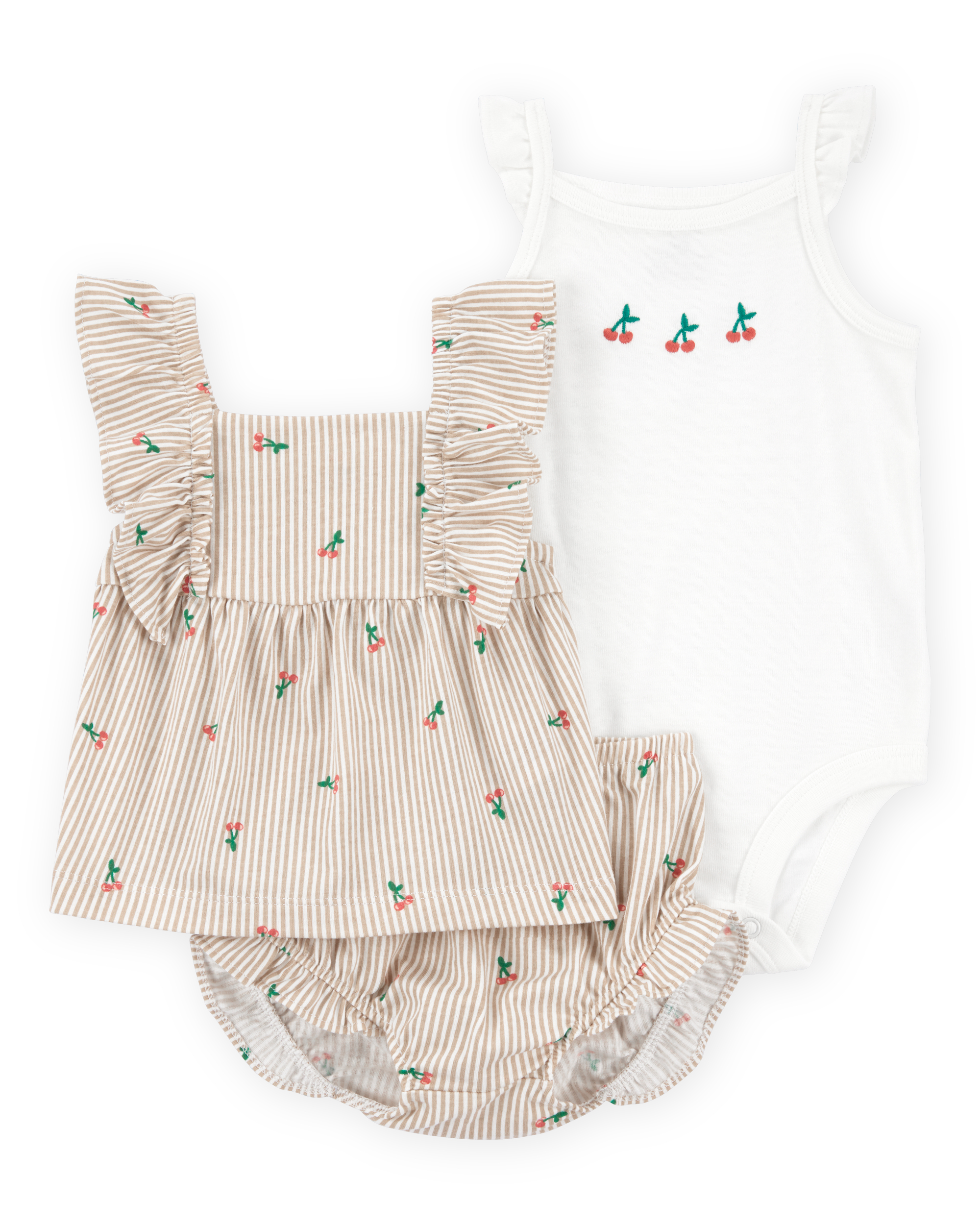 Carter's Baby Girls Mini Cherry Stripe Top, Multicolor