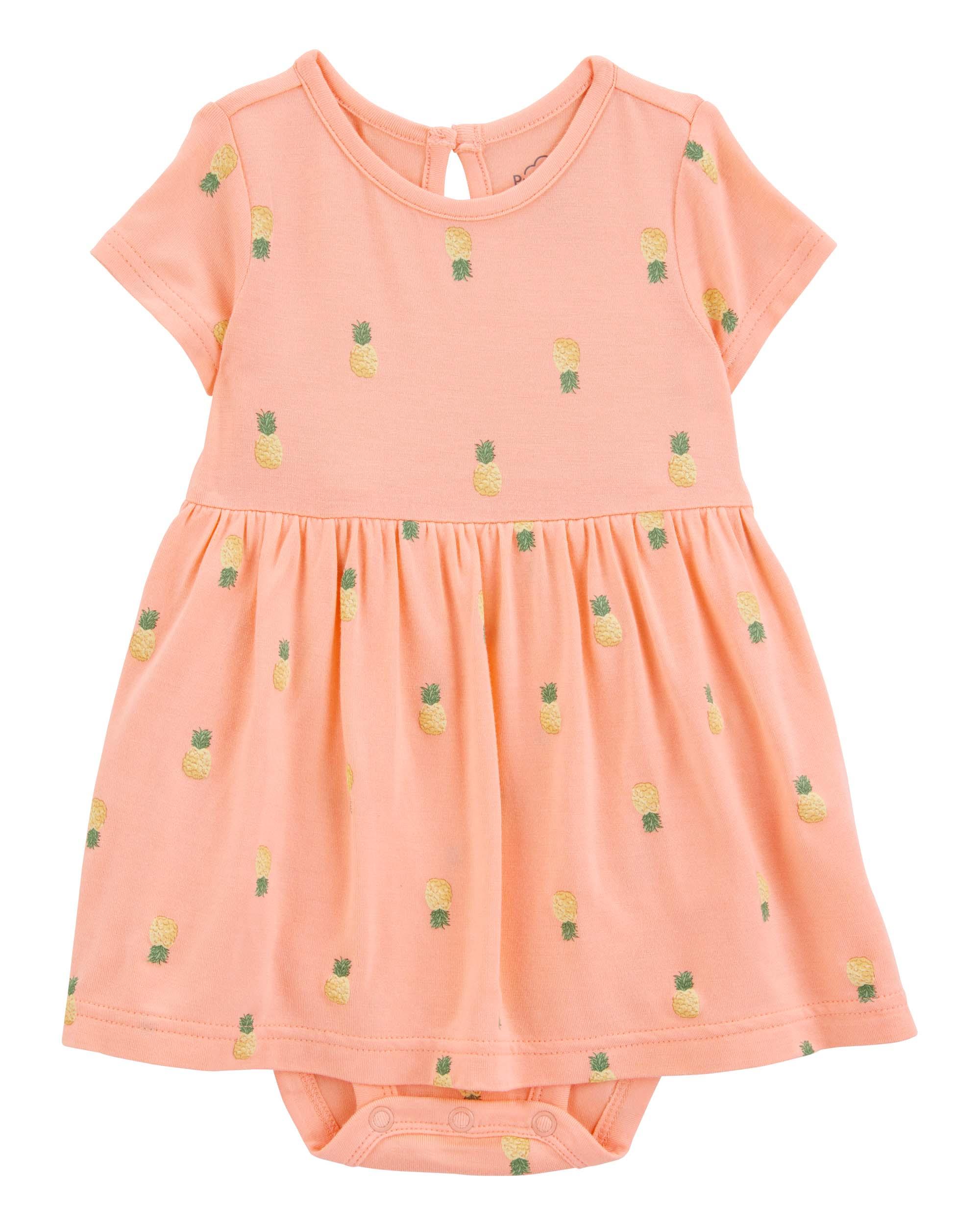 PurelySoft Baby Bodysuit Dress - Coral