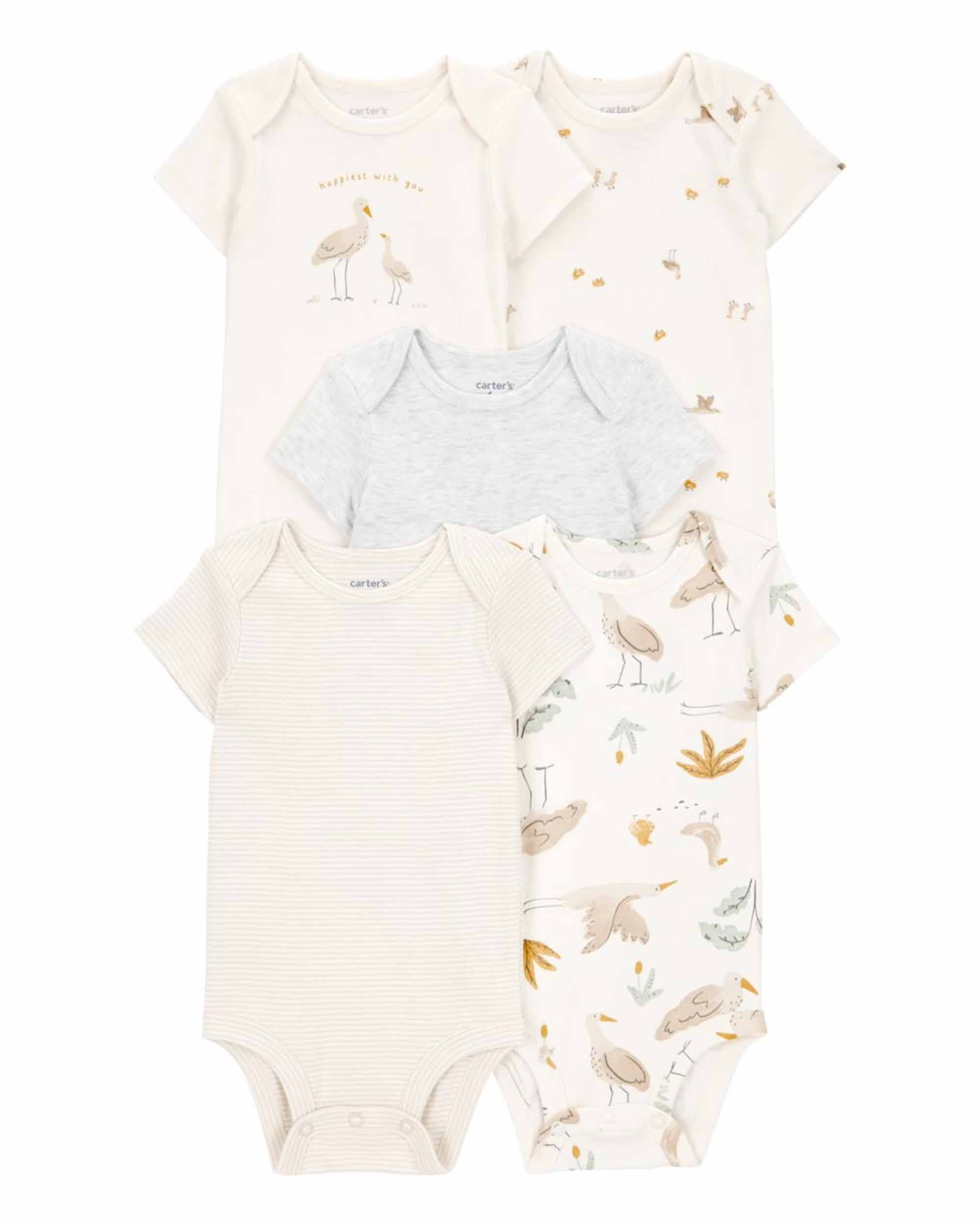 Carter's 5-Pack Butterfly Print Bodysuits - Multicolor