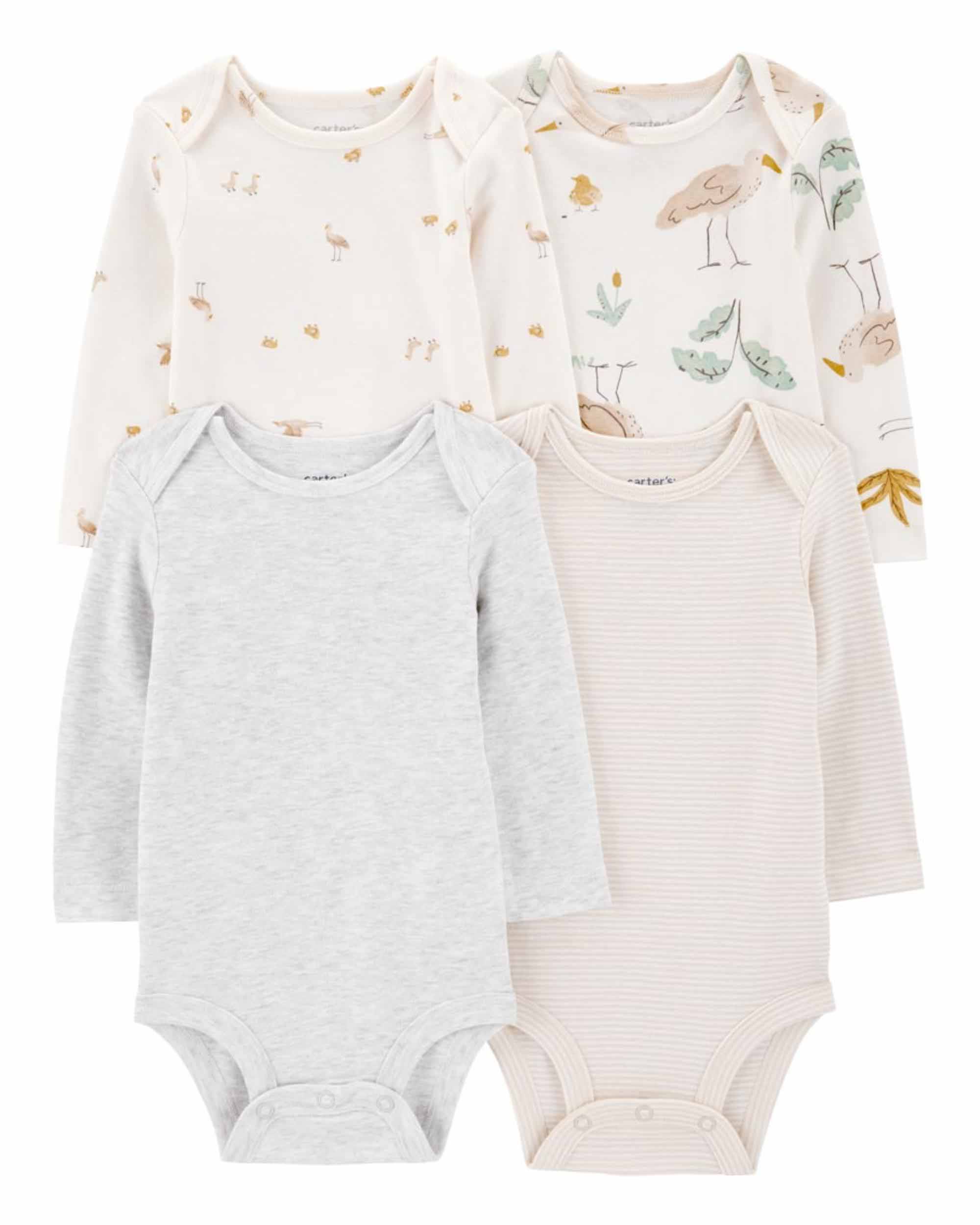 Carter's 4-Pack Stork Printed Bodysuits - Multicolor