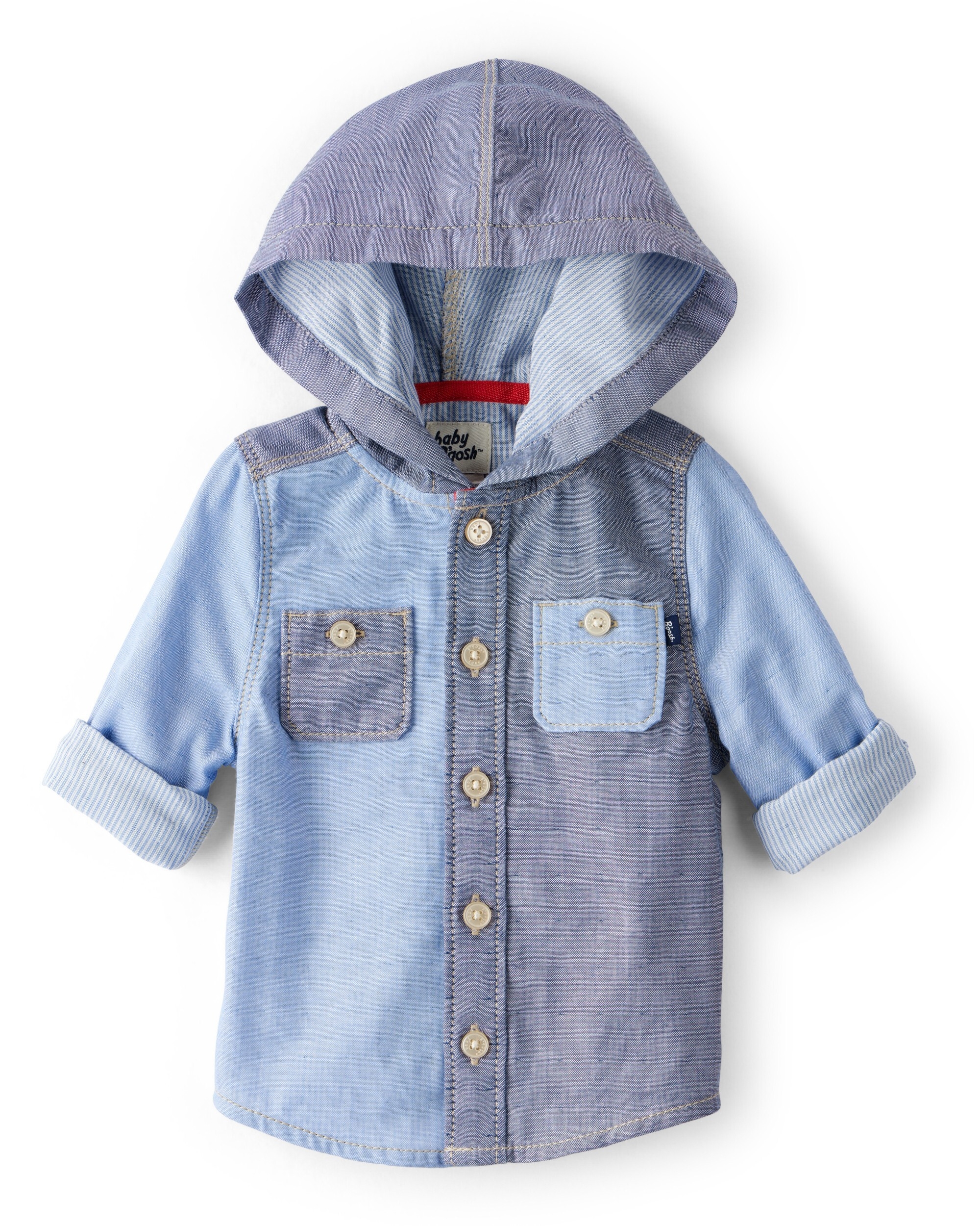 OSHKOSH Baby Boys Chambray Denim Woven Top, Blue