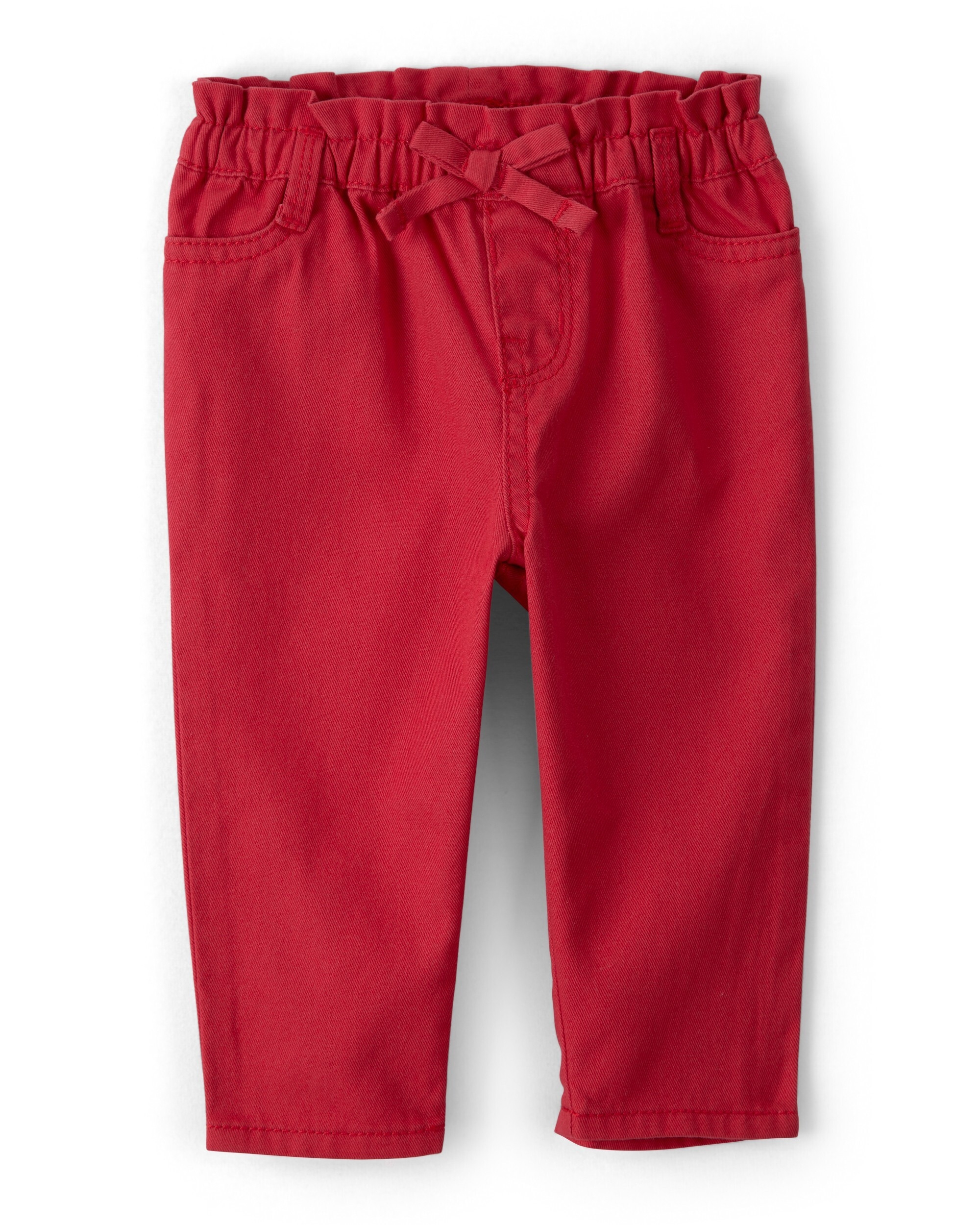 OSHKOSH Baby Girls Heart Twill Woven Pants, Red
