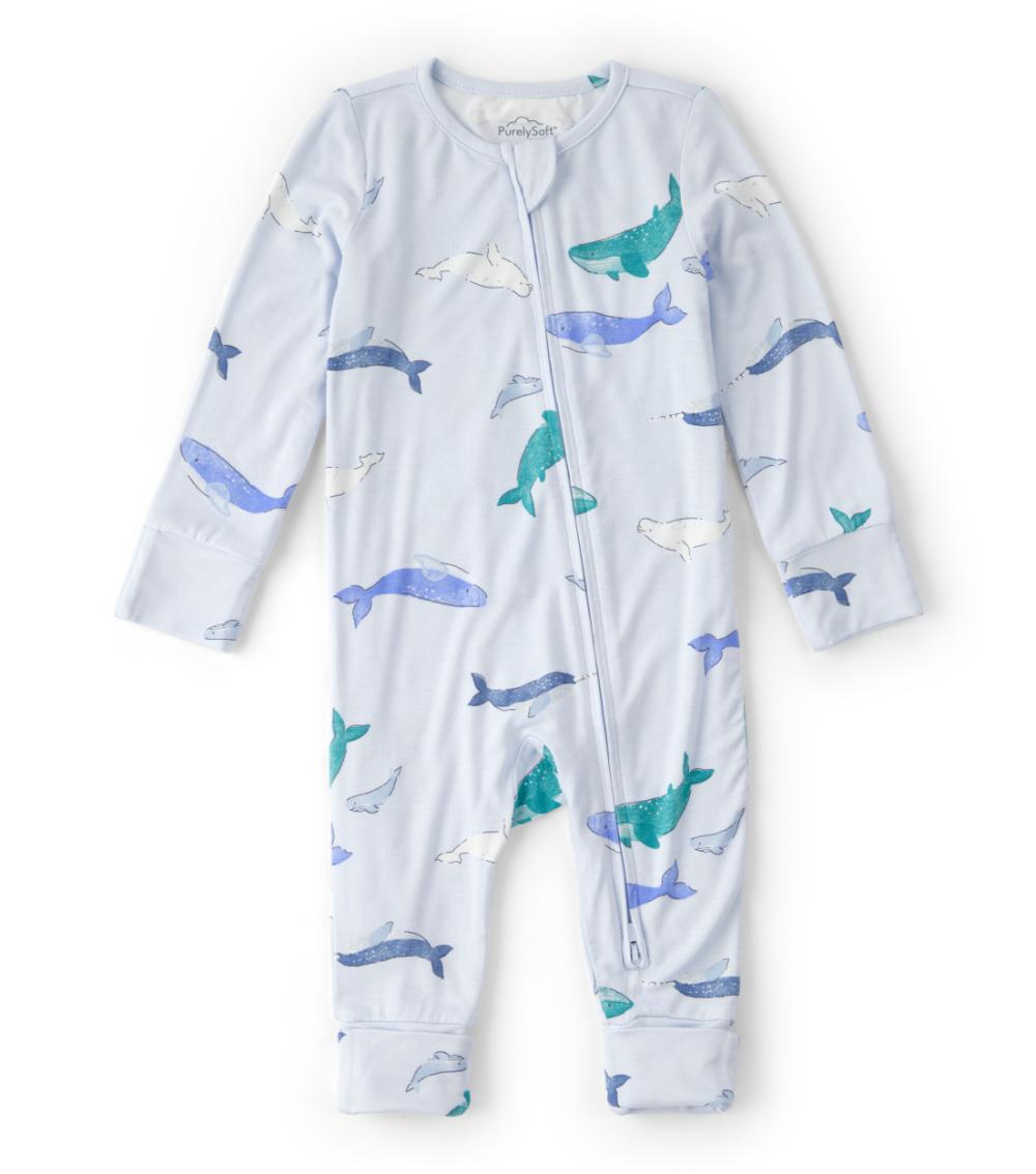PurelySoft Baby Boys Whale Print Sleep N Play Converter, Blue