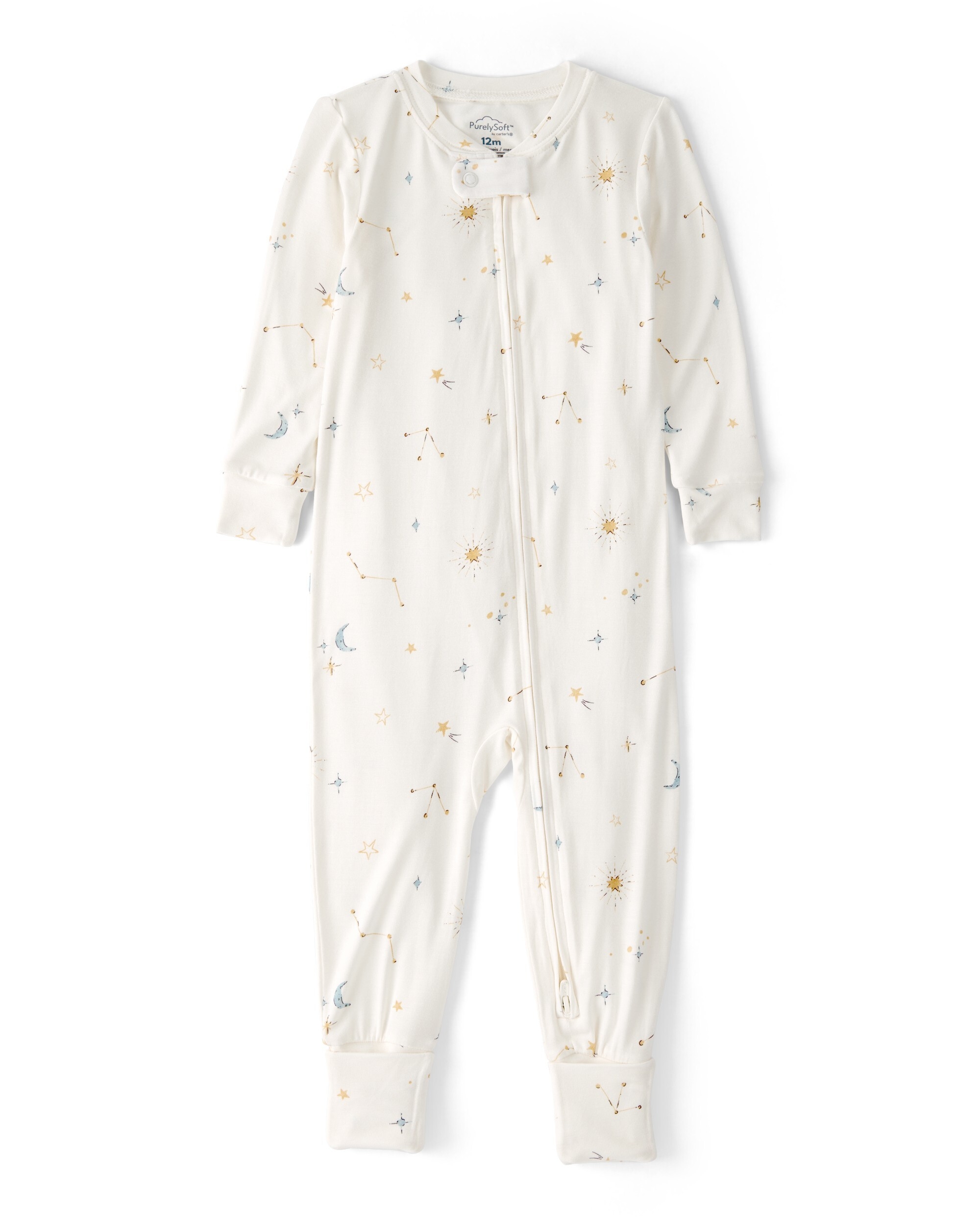 PurelySoft Baby Constellation PurelySoft 2-Way Zip 1-Piece Pajama - Cream