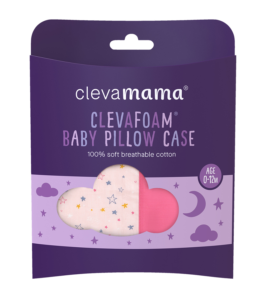 CLEVAMAMA ClevaFoam Baby Pillow Case - Pink