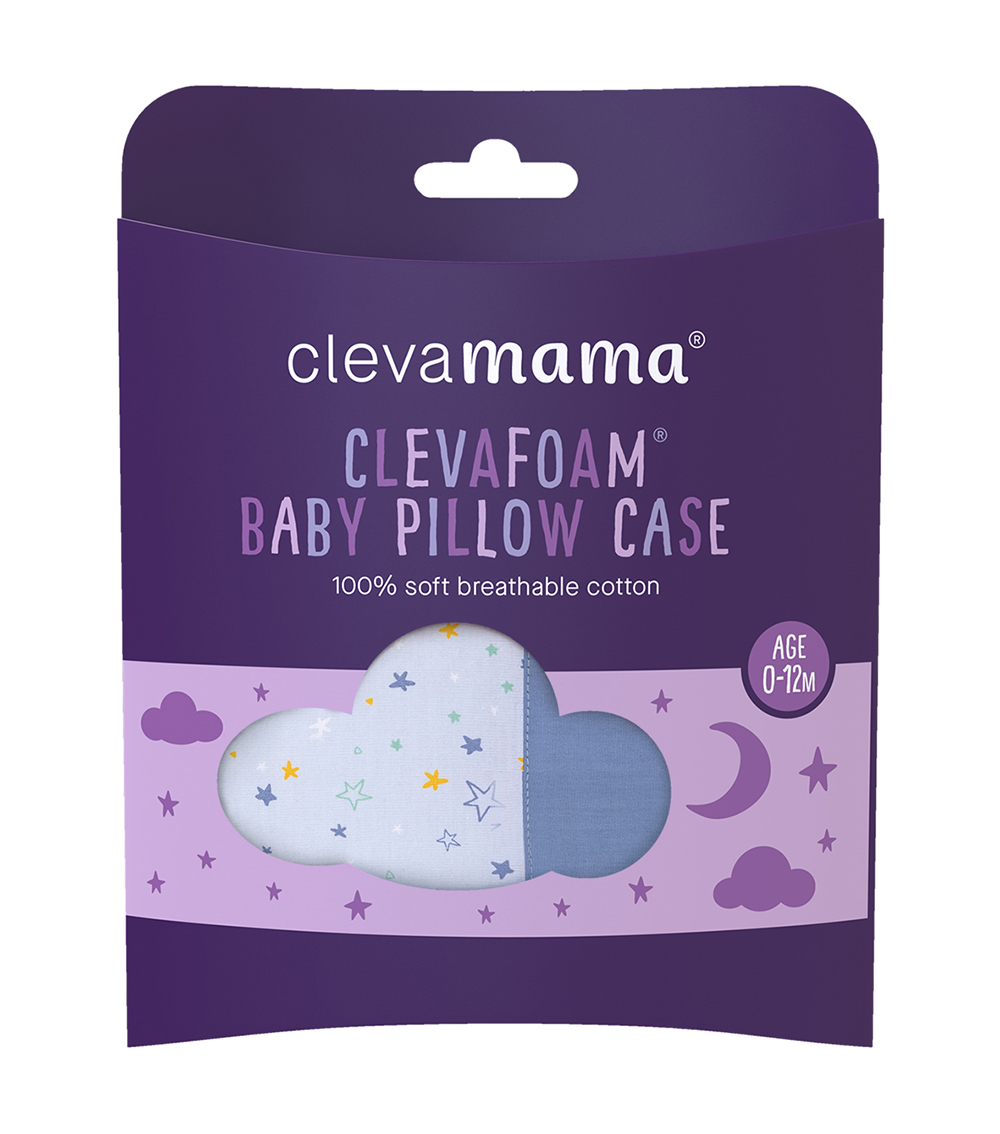 CLEVAMAMA ClevaFoam Baby Pillow Case - Blue