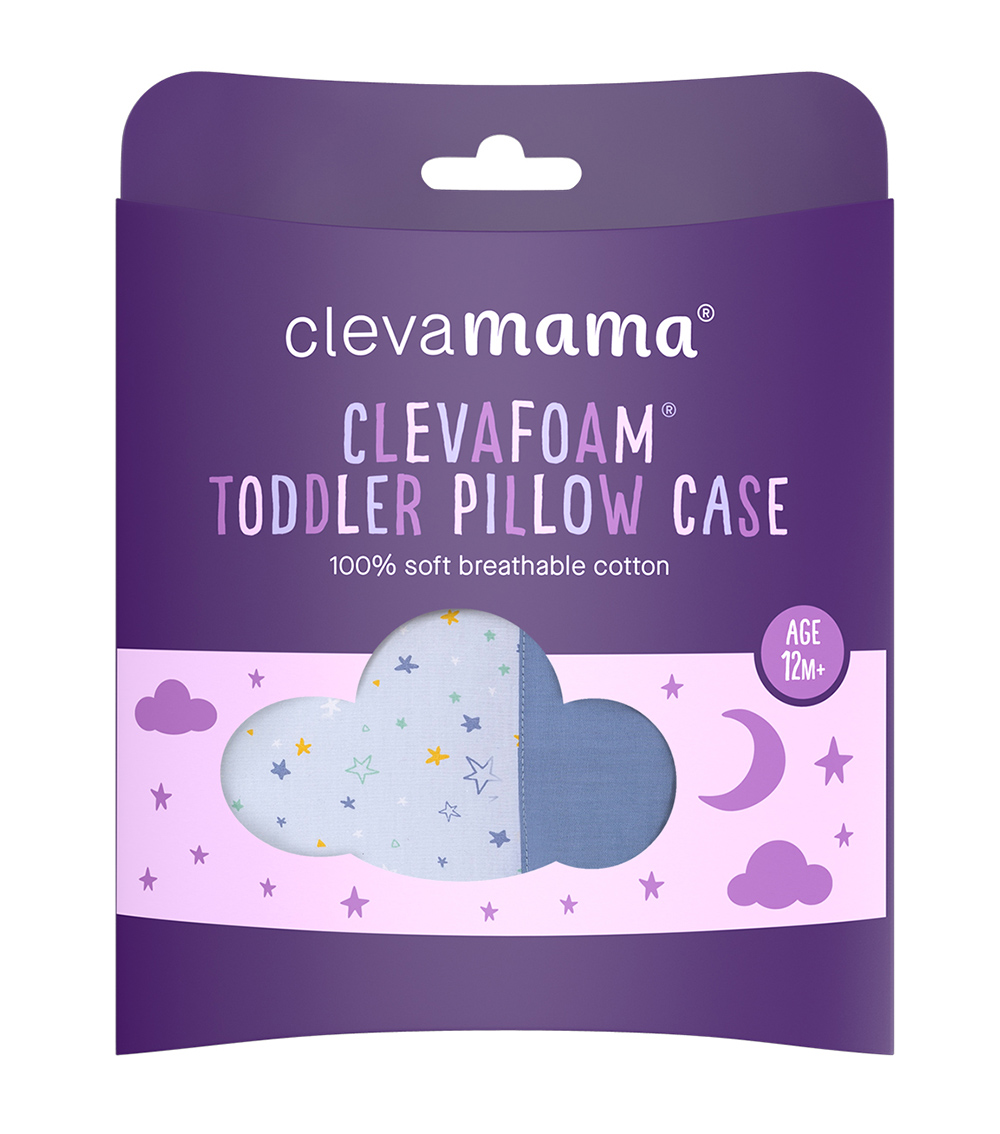 CLEVAMAMA ClevaFoam Toddler Pillow Case - Blue