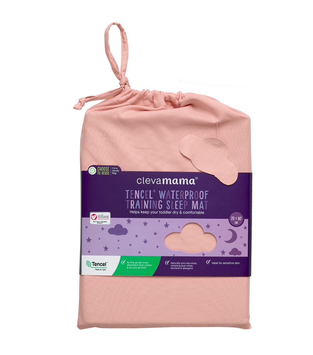 CLEVAMAMA TencelToilet Training Sleep Mat (70 x 90 cm) – Pink