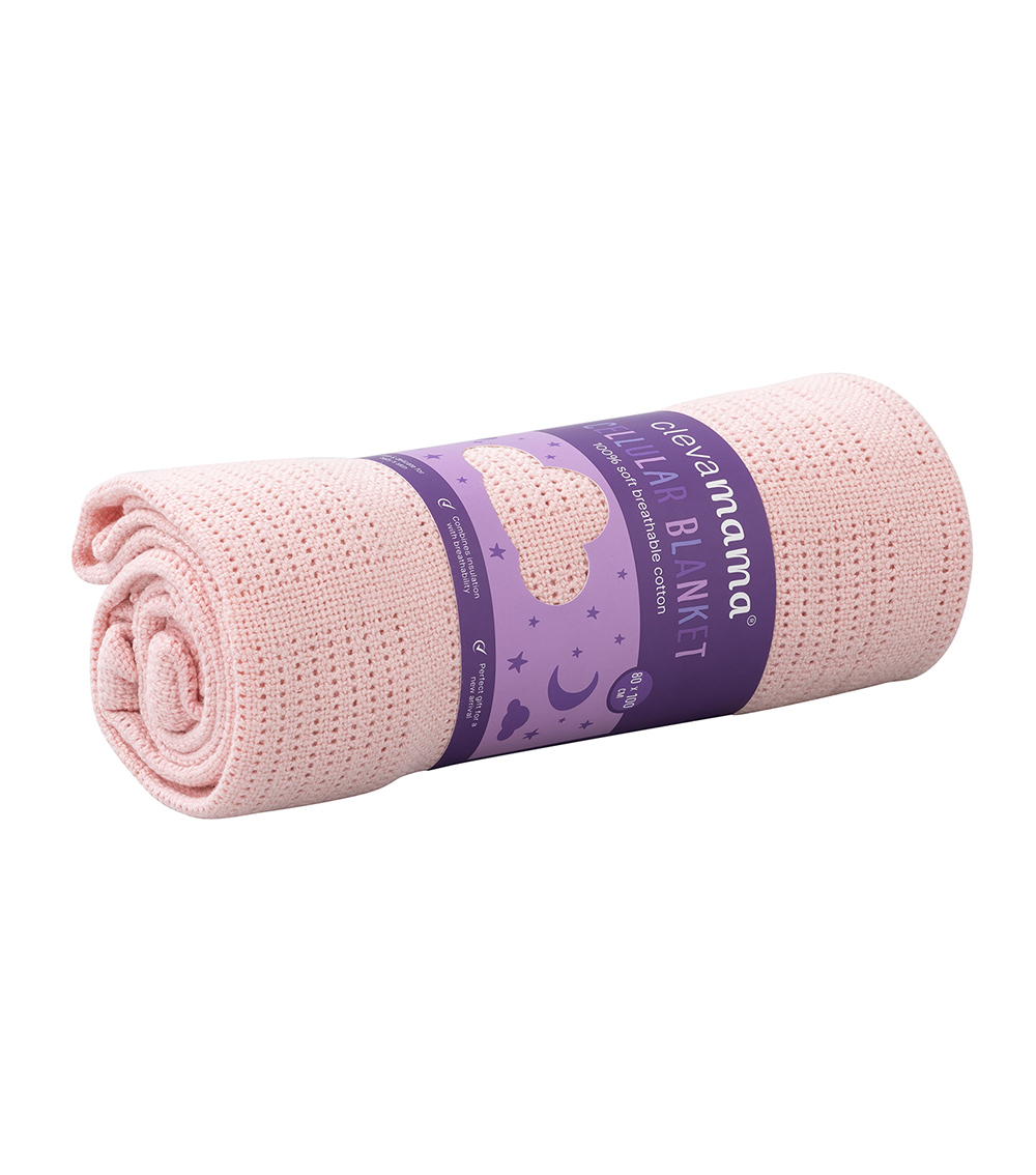 CLEVAMAMA Cellular Blanket (80 x 100 cm) - Pink