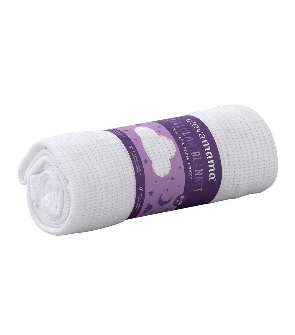 CLEVAMAMA Cellular Blanket (80 x 100 cm) - White