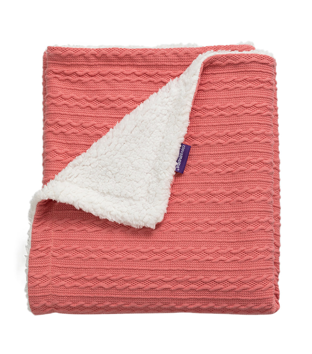 CLEVAMAMA Luxe Sherpa Baby Blanket (75 x 100 cm) - Pink