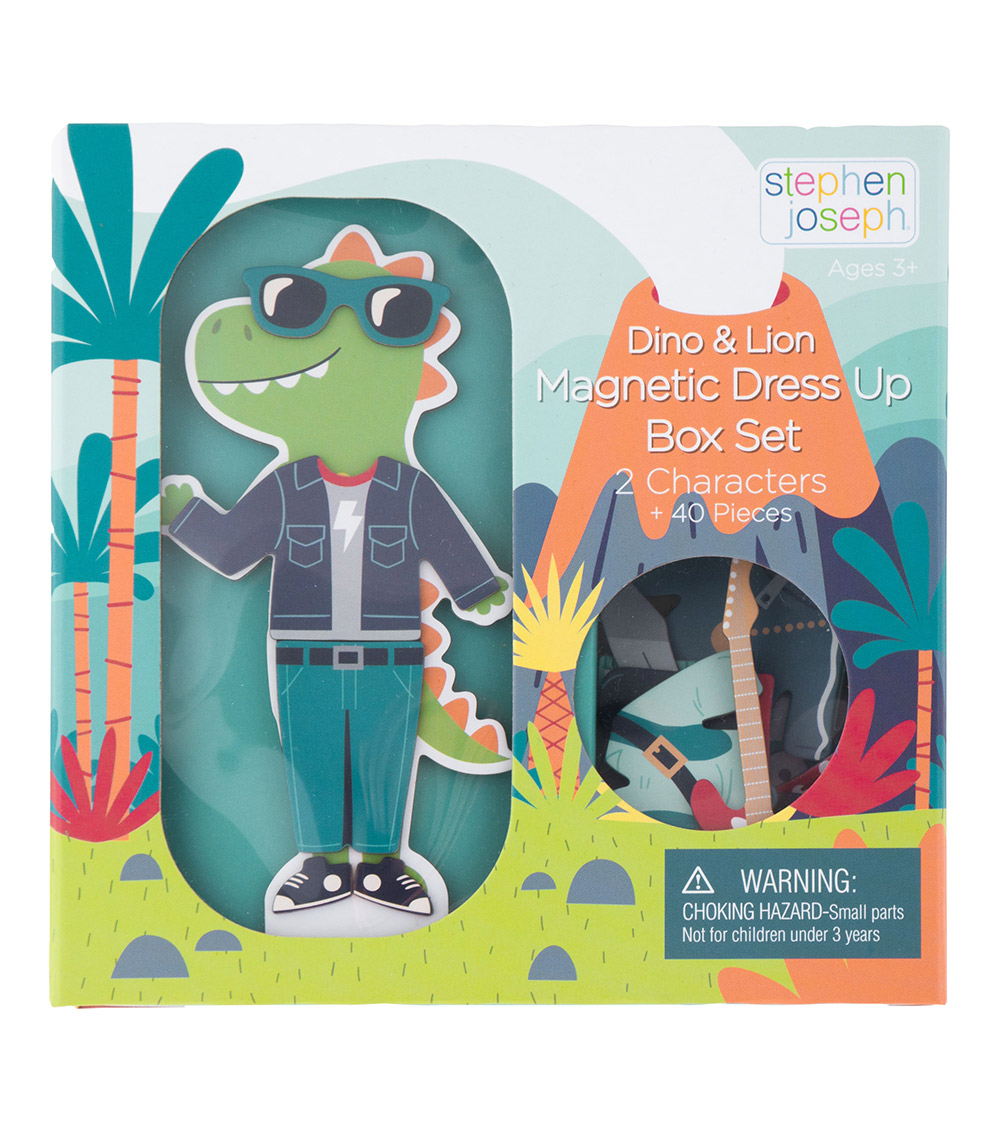 STEPHEN JOSEPH Magnetic Dress Up Doll - Dino And Lion Toy