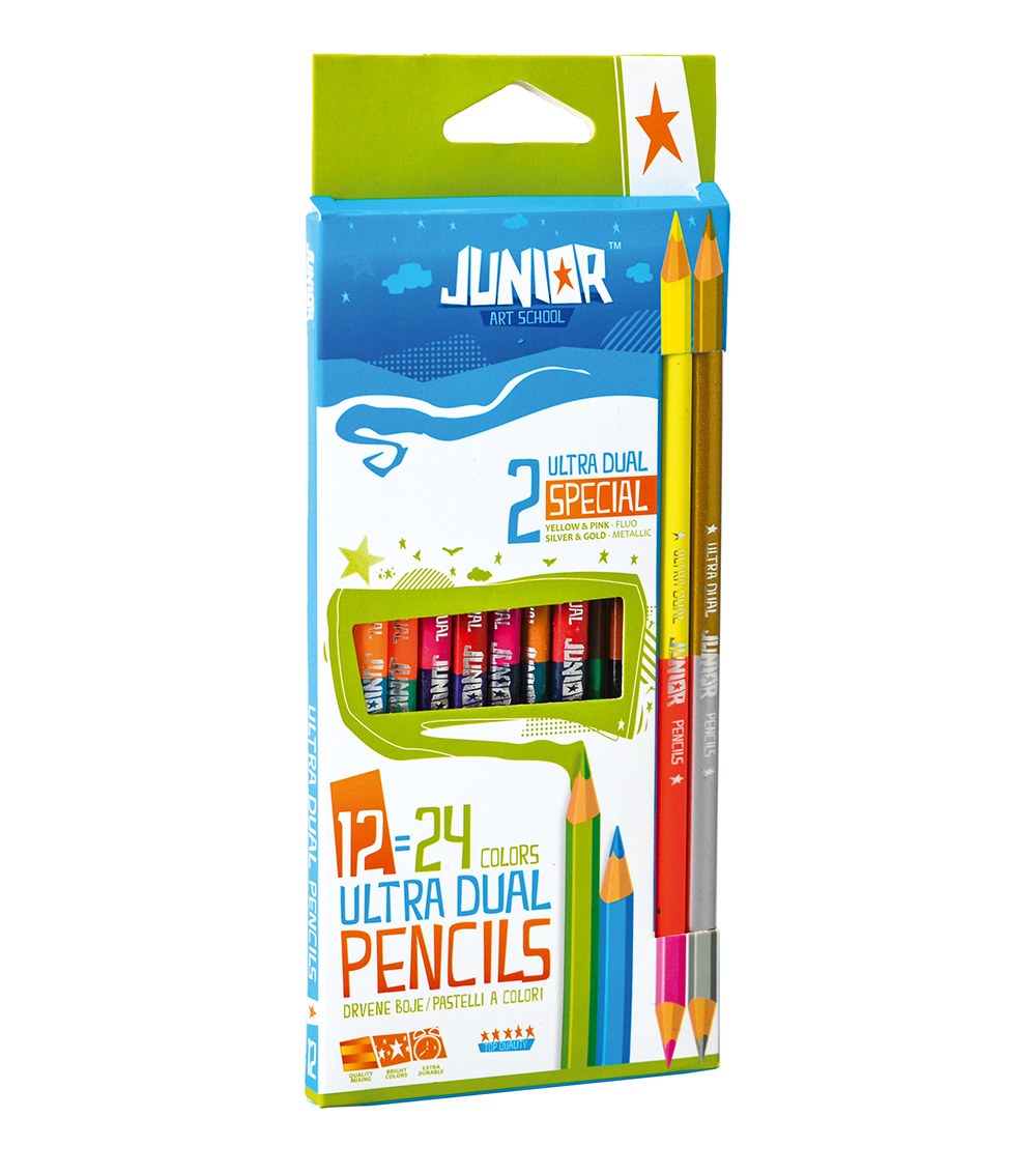 STATOVAC Ultra Dual Colouring Pencils (12 Pieces)