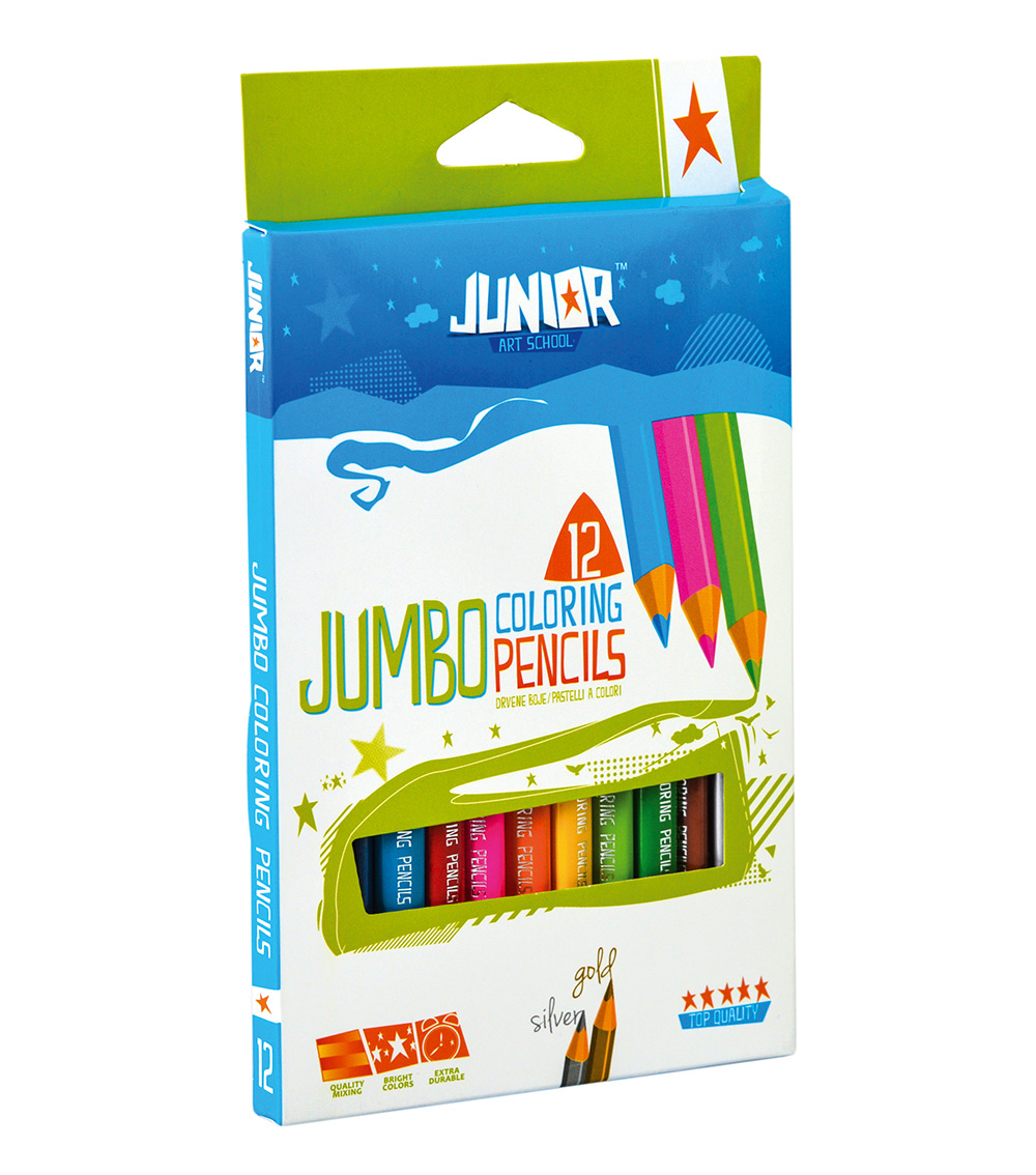 STATOVAC Ultra Jumbo Colour Pencils (12 Pieces)