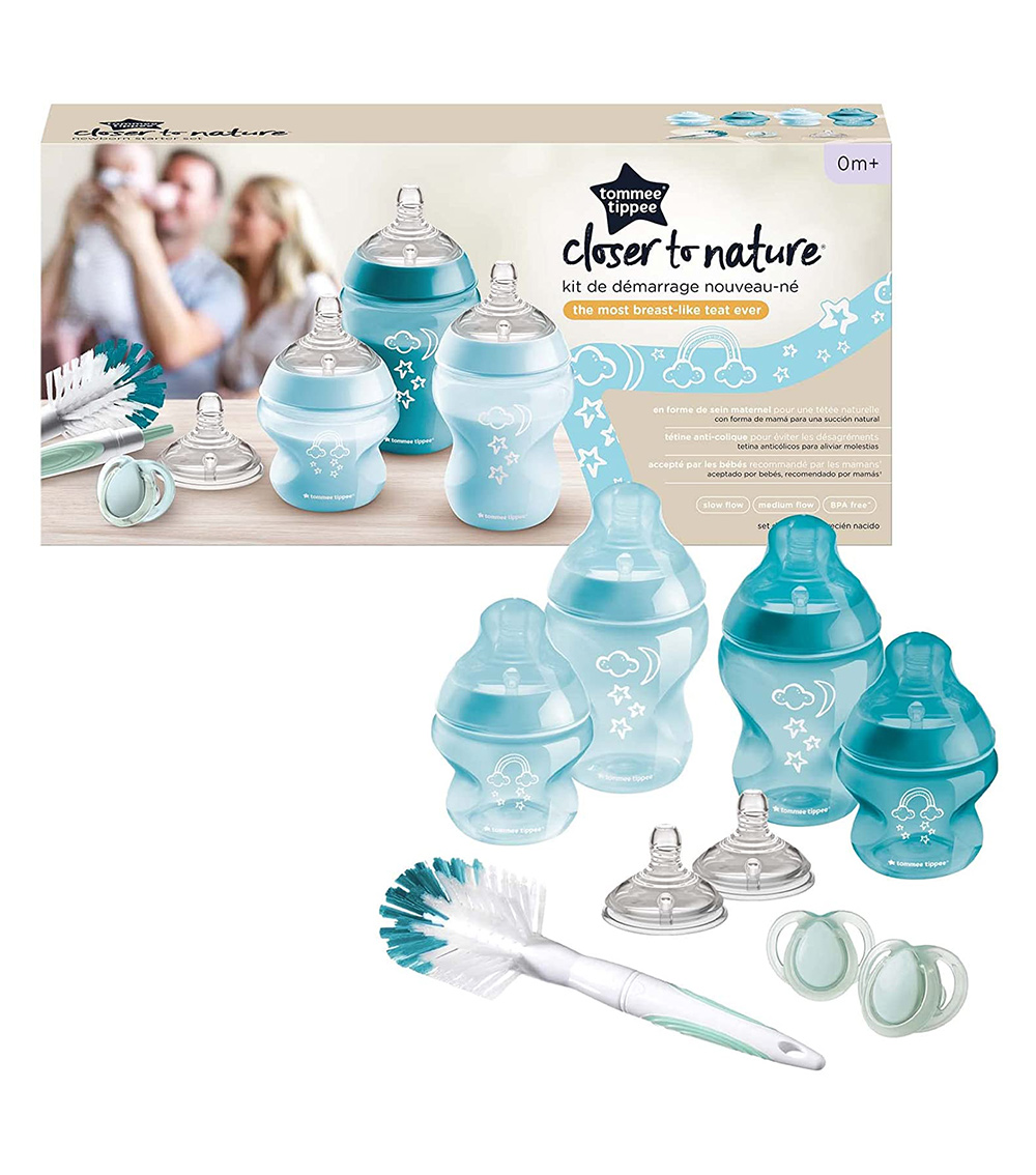 TOMMEE TIPPEE Closer To Nature Baby Bottle Kit - Blue Stars