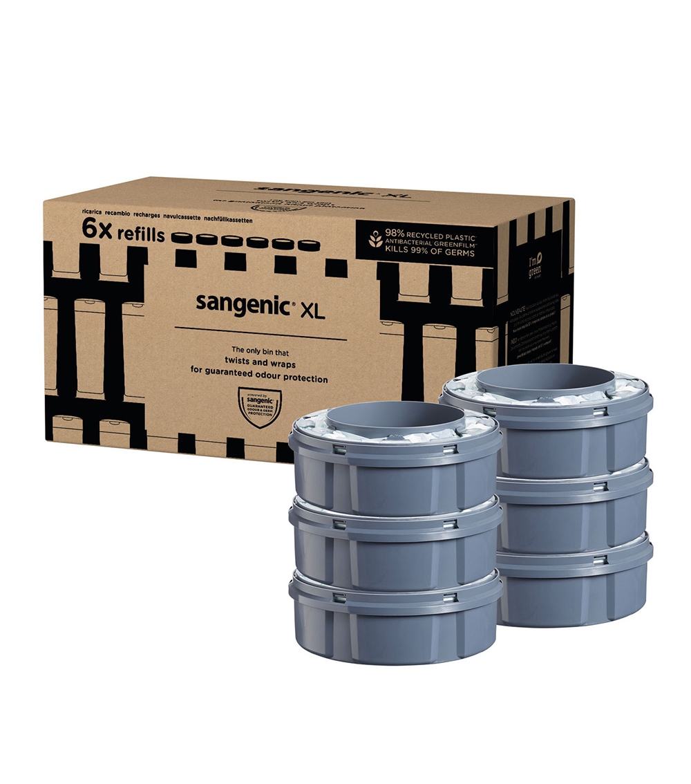 TOMMEE TIPPEE Sangenic Pack of 6 Cassette Refill Uk (XL)