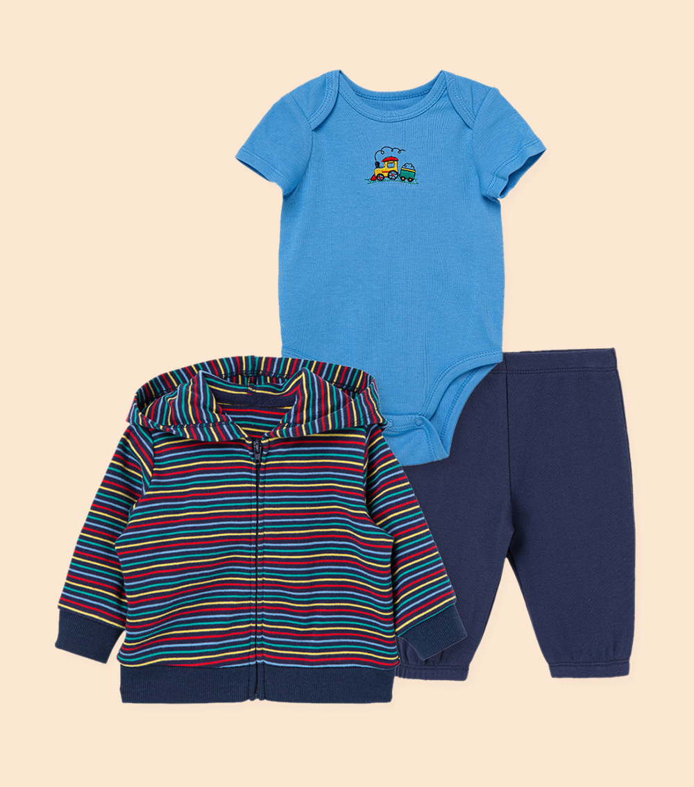 LITTLE ME Train Hoodie Set