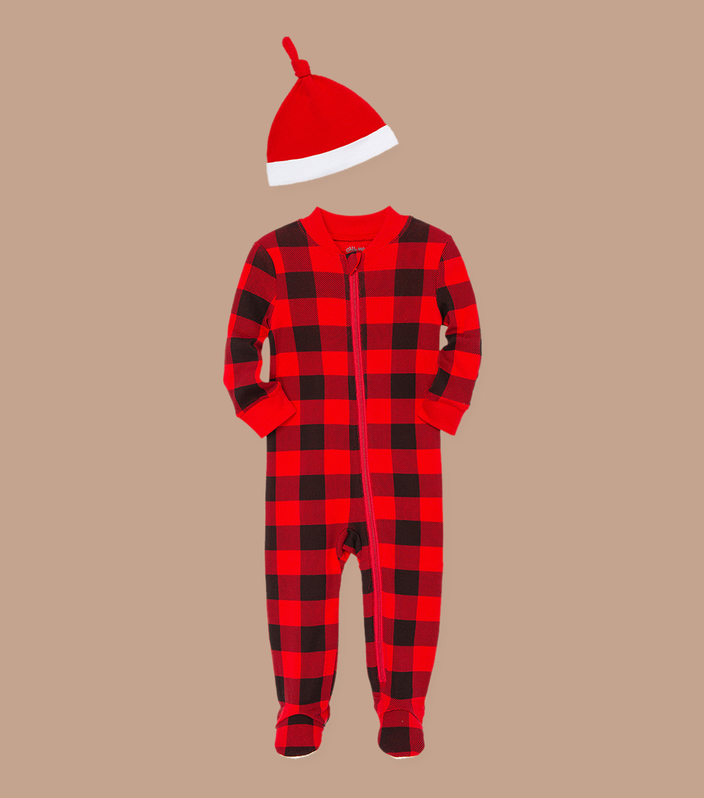 LITTLE ME 1-Piece Checked Pyjamas