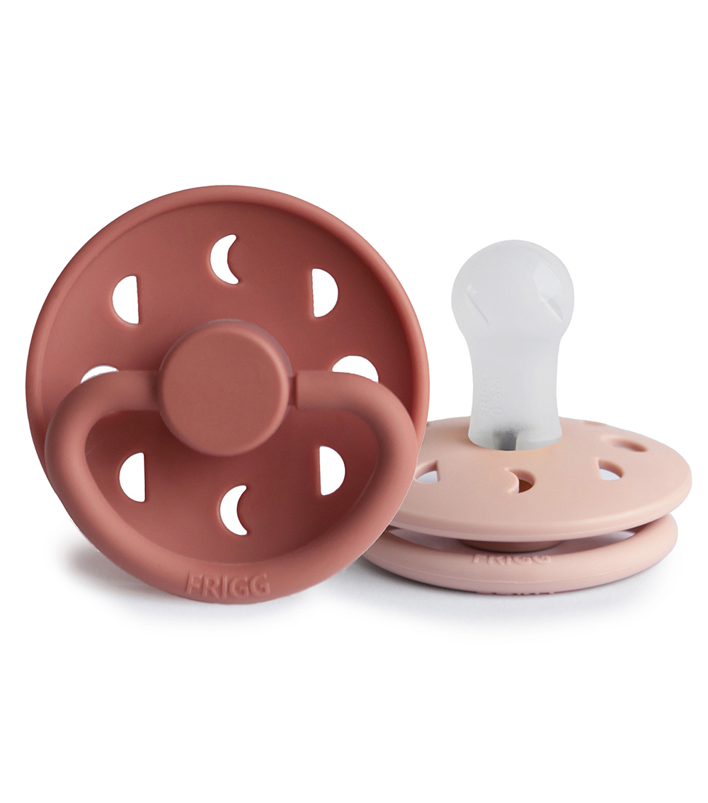 FRIGG Moon Phase Silicone Pacifier (0-6 Months) 2-Pack Blush/Powder blush