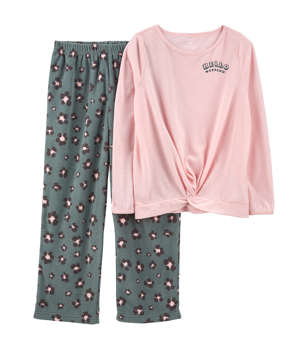 Carter's 2-Piece Leopard Loose Fit Poly & Fleece Pajamas