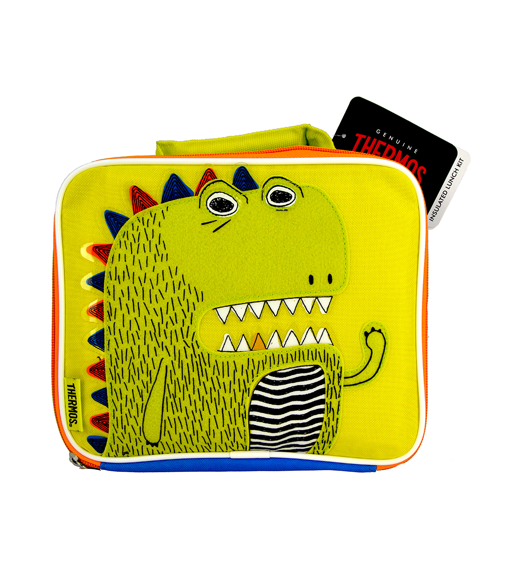 THERMOS Kids School Lunch Bag - Fun Faces Dino
