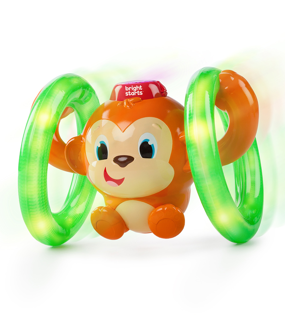 BRIGHT STARTS Llb Roll & Glow Monkey Toy