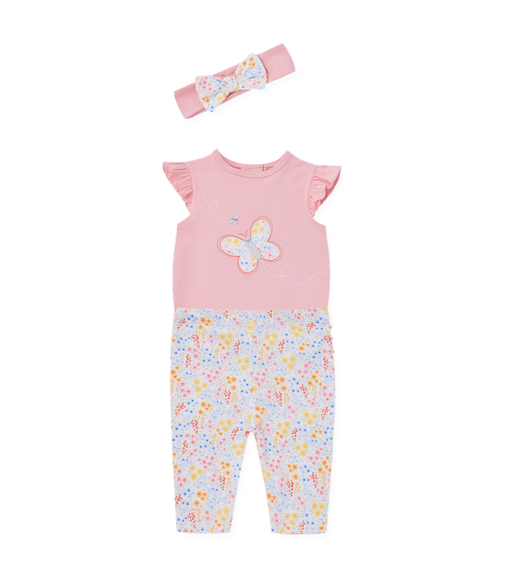 LITTLE ME Butterfly Bodysuit & Pant Set
