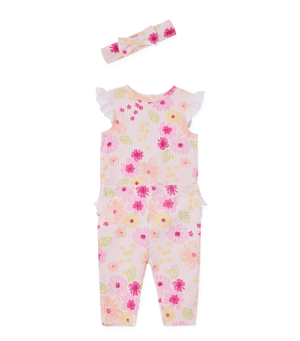 LITTLE ME Fun Floral Bodysuit & Pant Set
