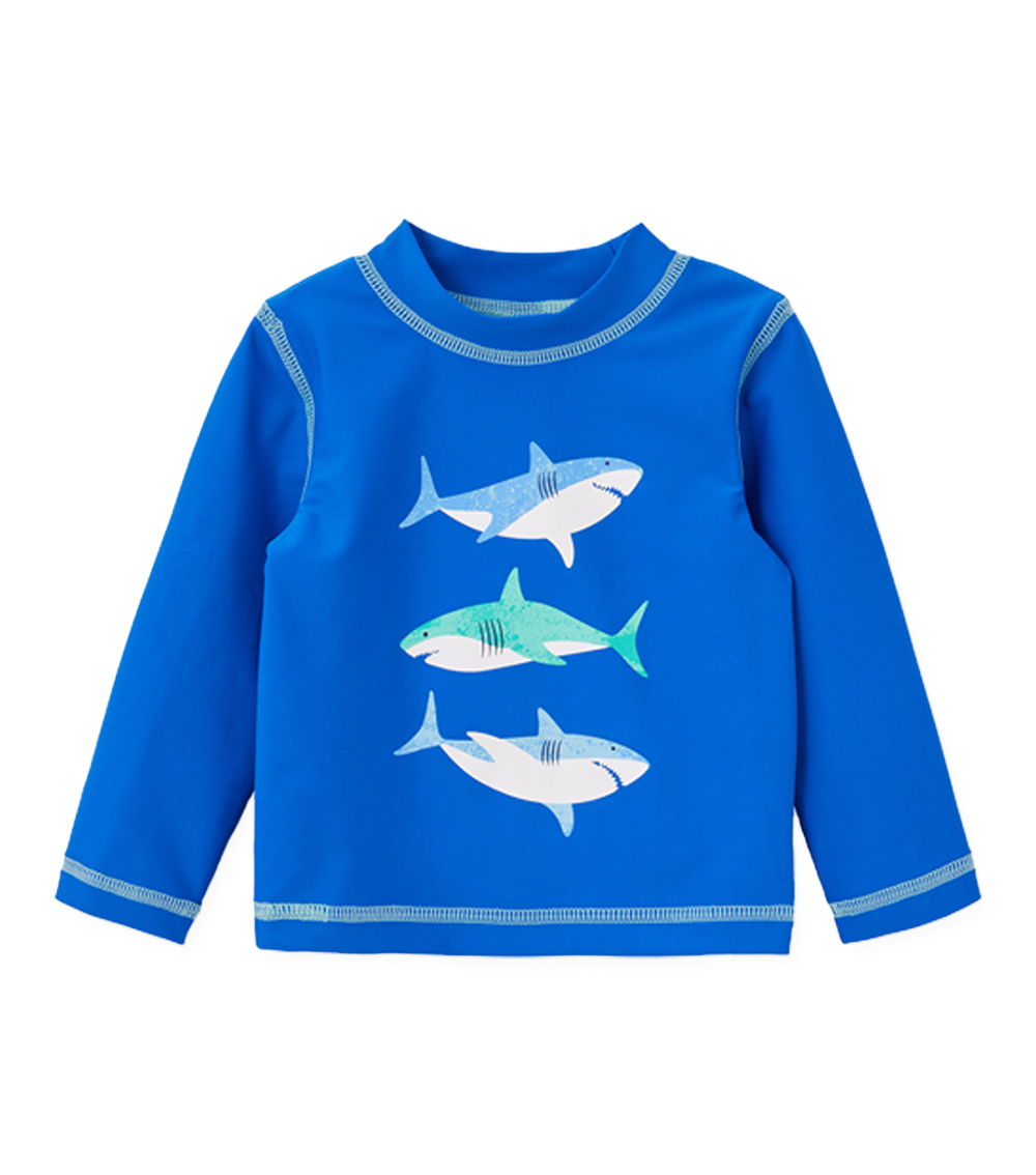 LITTLE ME Shark Longsleeve Rashguard