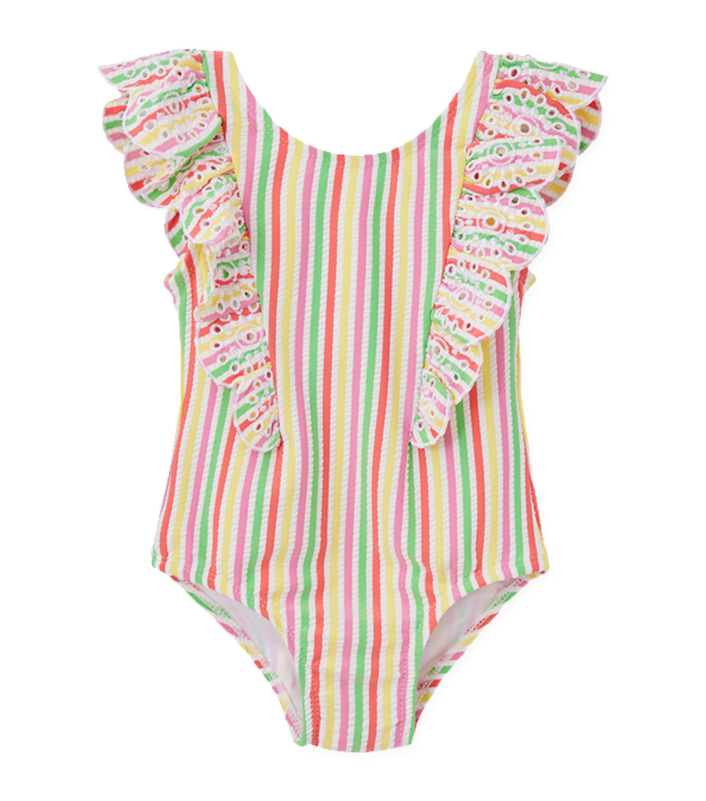 LITTLE ME Multi Stripe Swimsuit