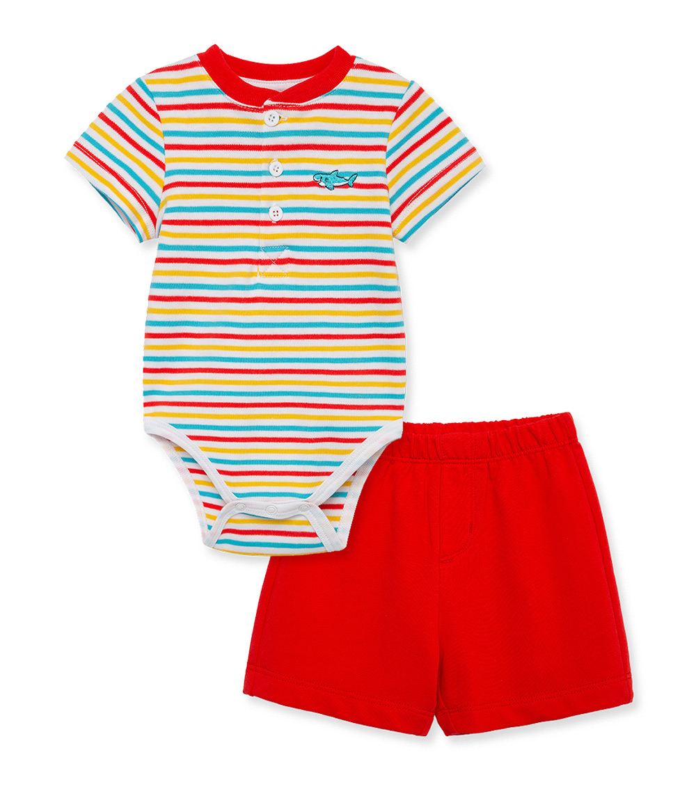 LITTLE ME Shark Short Set