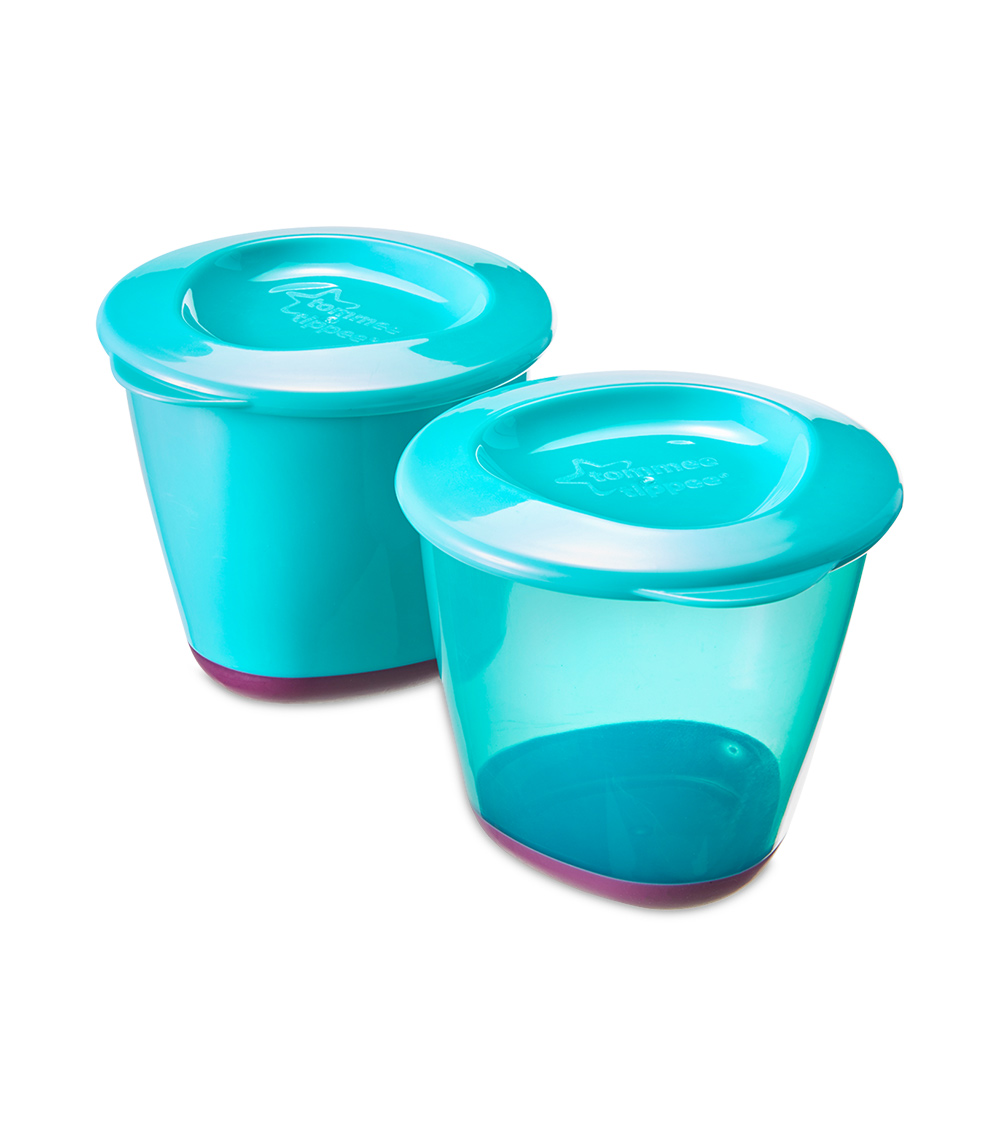 TOMMEE TIPPEE Explora Pop Ups Weaning Pots X 2 Blue