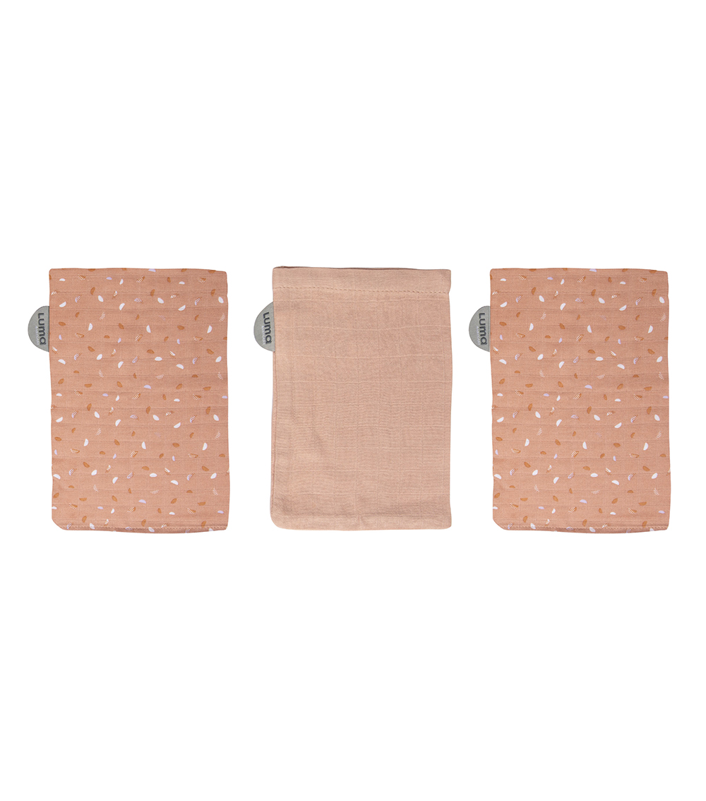 LUMA Muslin Wash Mitt 3 Pieces - Half Moon