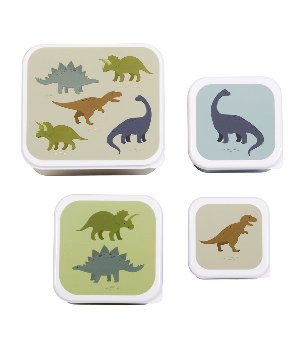 A LITTLE LOVELY Lunch & Snack Box Set - Dinosaurs