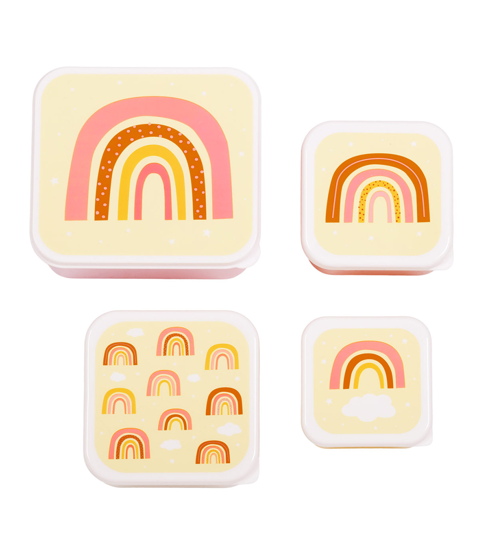 A LITTLE LOVELY Lunch & Snack Box Set - Rainbows
