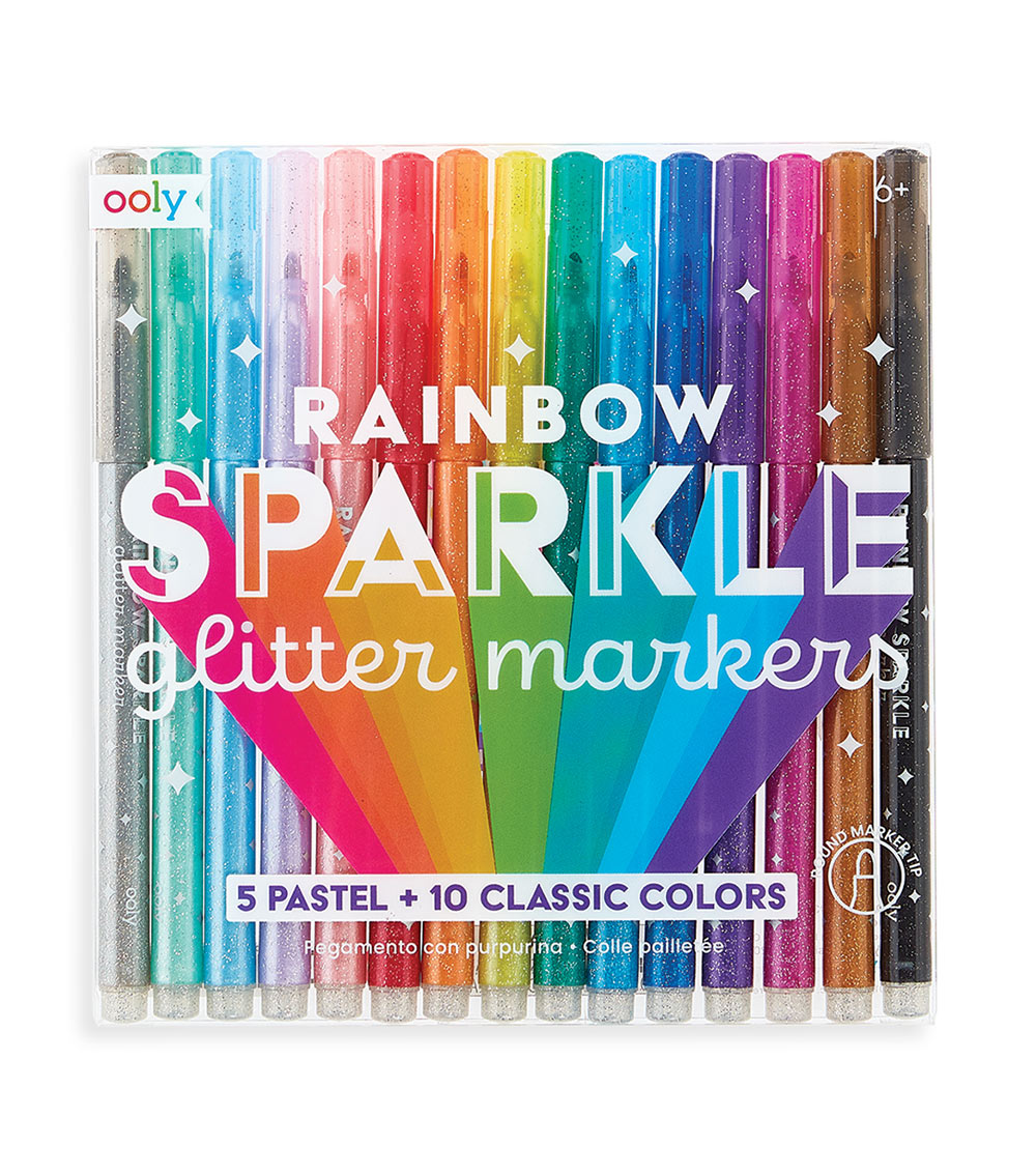 OOLY Rainbow Sparkle Glitter Markers (Set Of 15)
