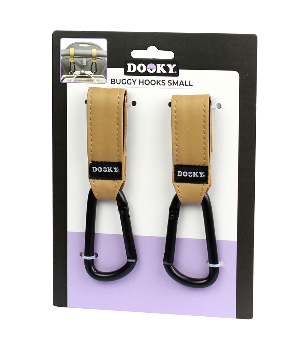 DOOKY Buggy Hook Small (2 Pieces) - Brown