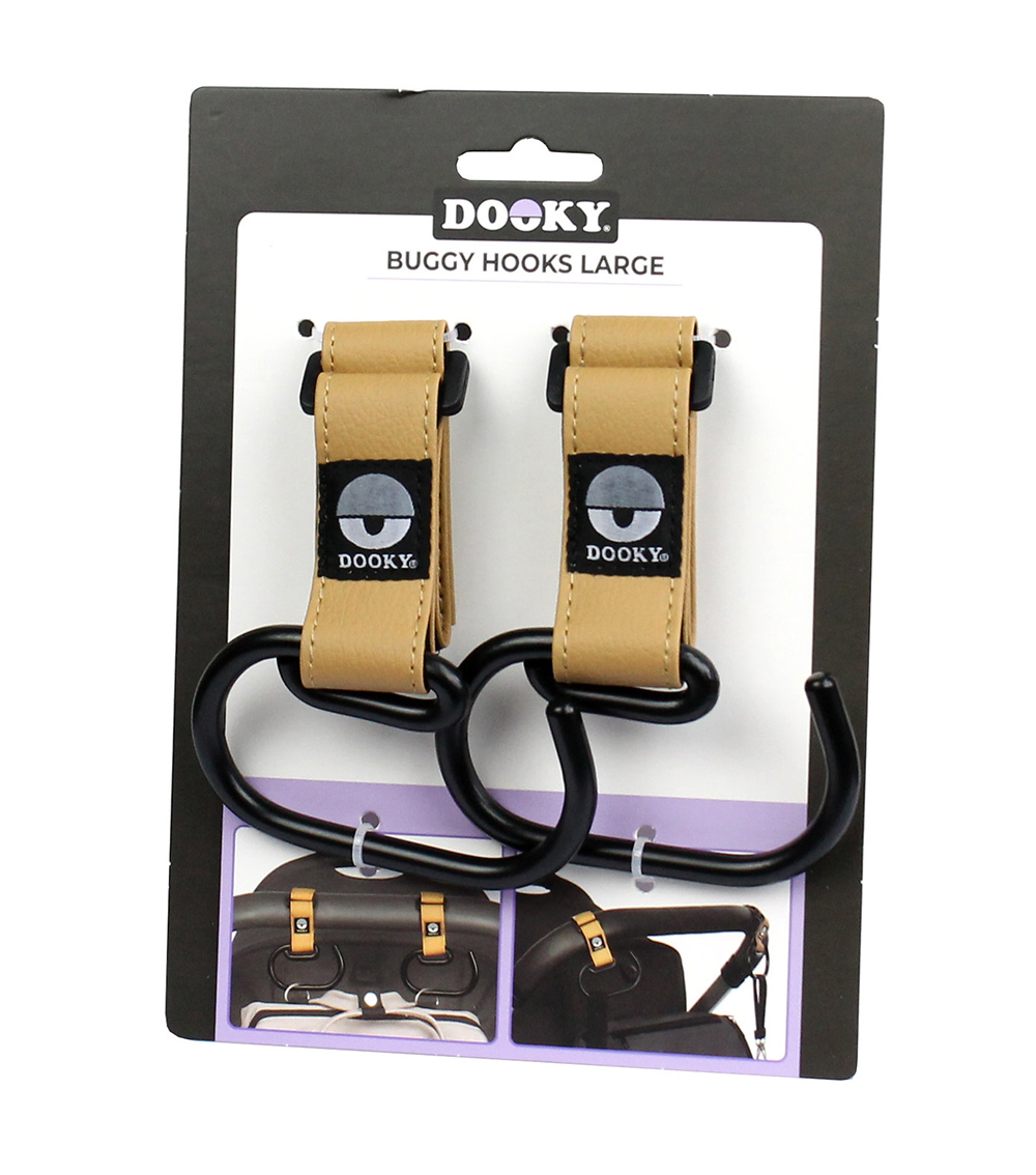 DOOKY Buggy Hook Large (2 Pieces) - Brown