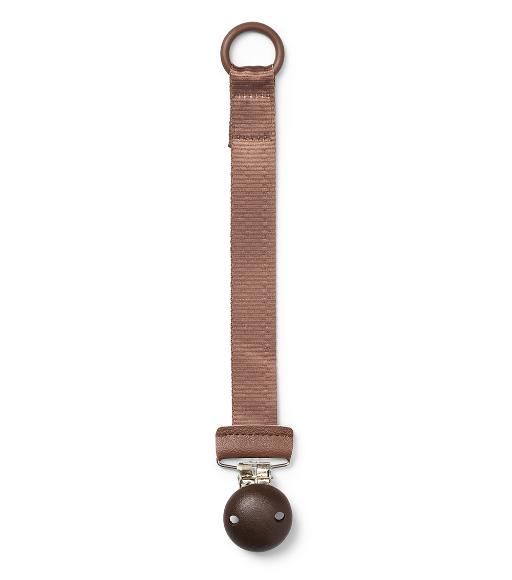 ELODIE DETAILS Pacifier Clip Wood- Chocolate